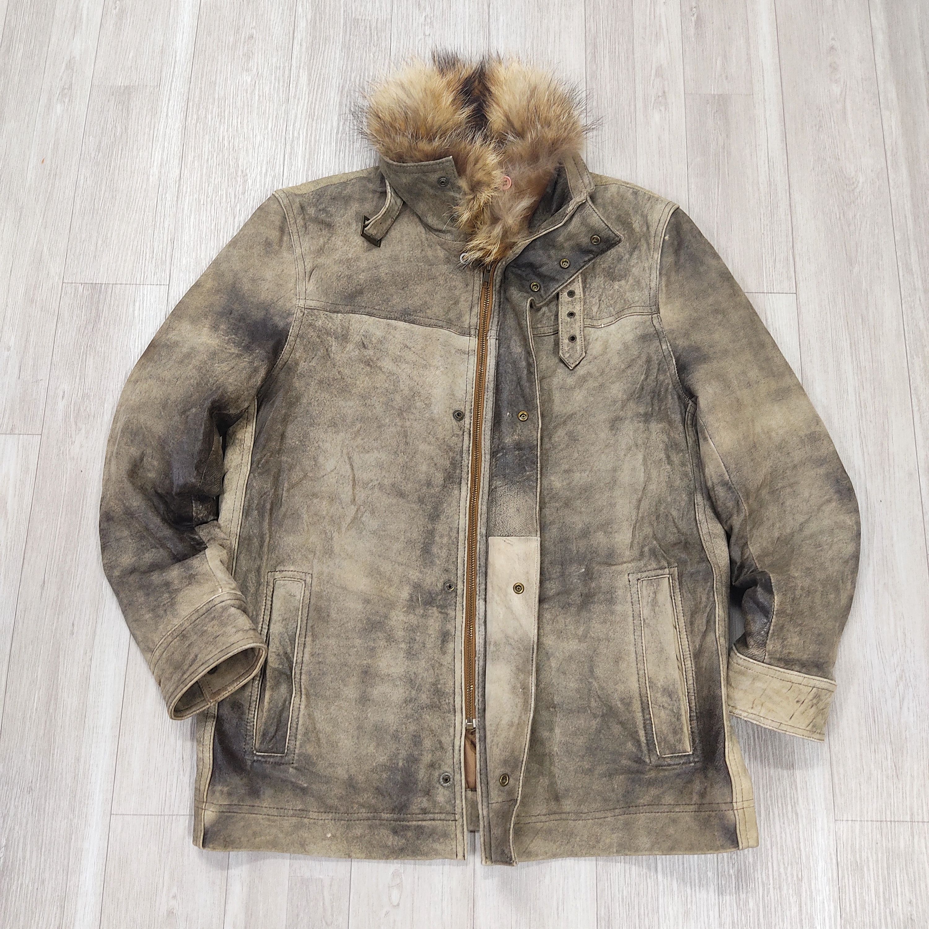 Genuine Leather WIND ARMOR Raccoon Fur Sheepskin Leather Jacket Size US M / EU 48-50 / 2 - 13 Thumbnail