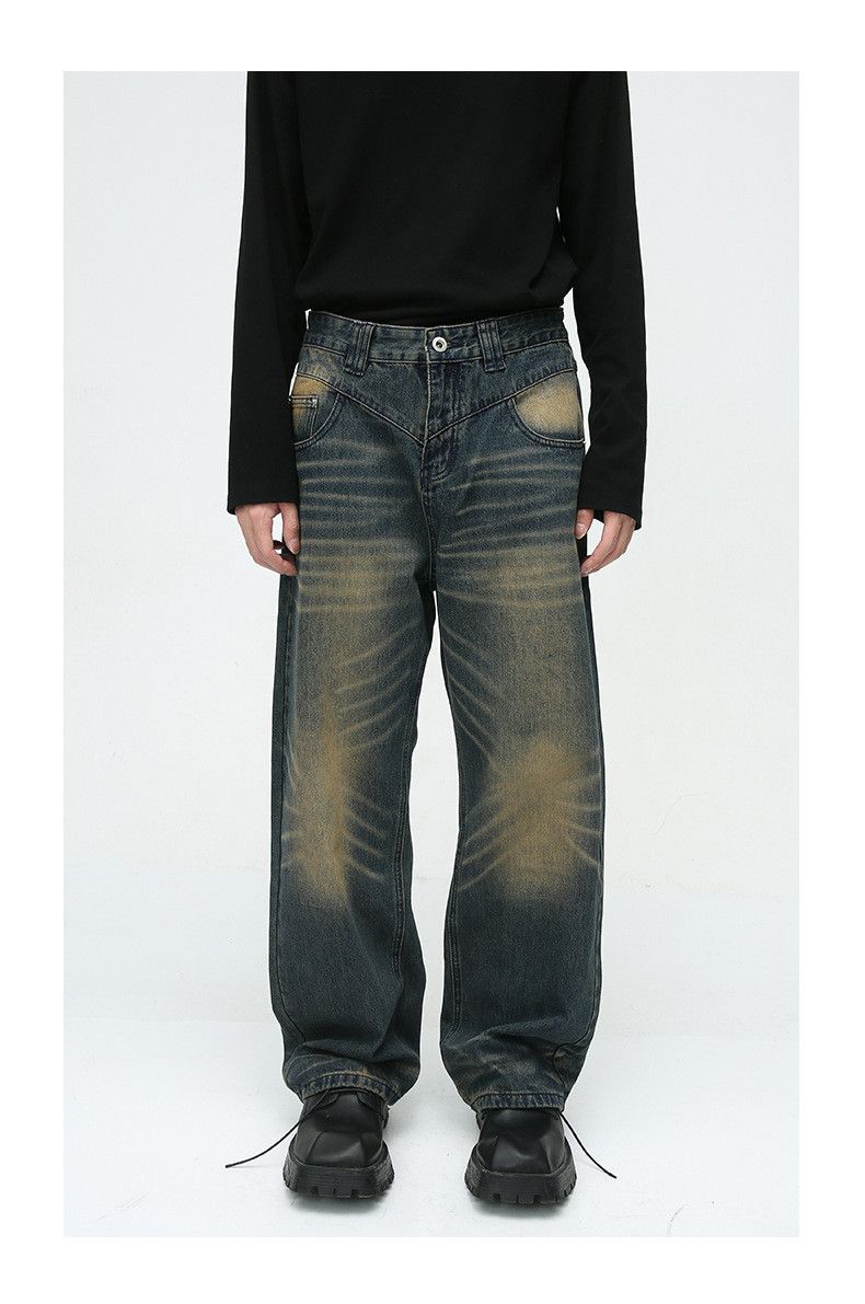 Japanese Brand × Jean American style washed vintage distressed whisker jeans y2k Size US 32 / EU 48 - 1 Thumbnail