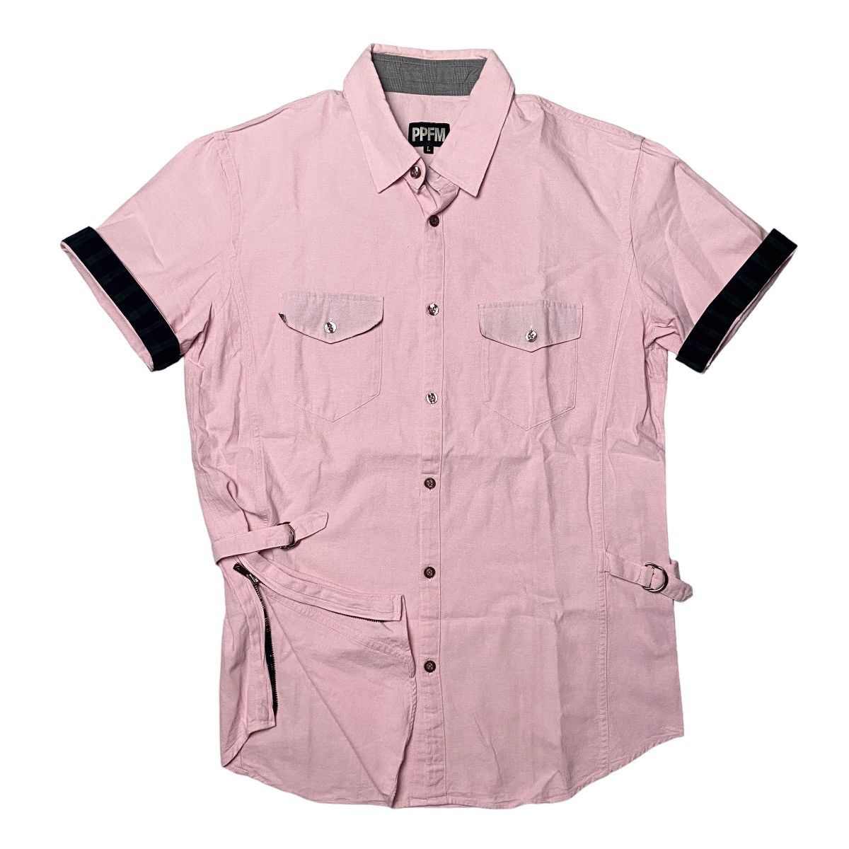 20471120 × Beauty Beast × PPFM 2000's PPFM Bondage Zip Plaid Shirts Size US M / EU 48-50 / 2 - 1 Thumbnail