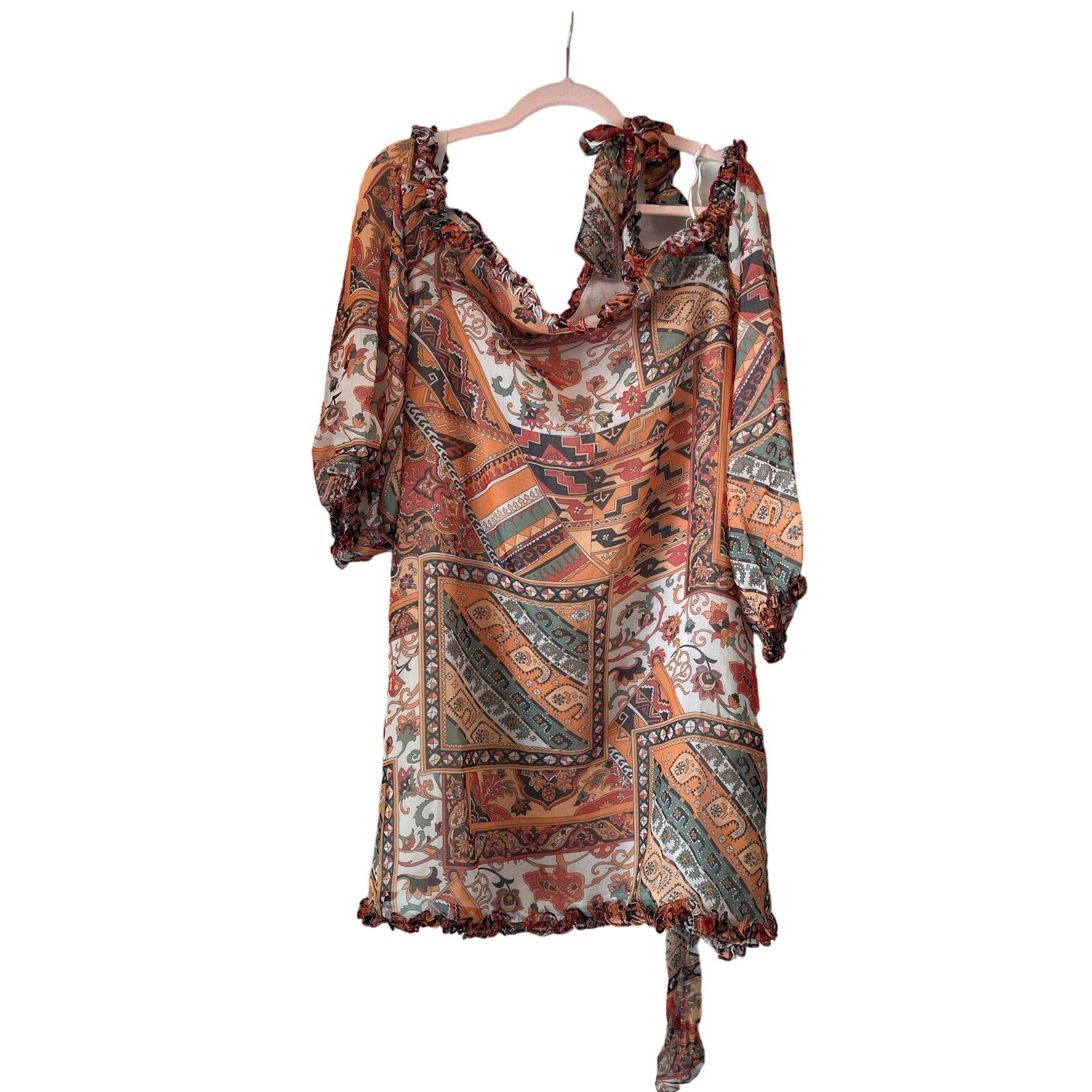 One Teaspoon One Teaspoon Bazar Paisley One Shoulder Mini Dress, NwT, XS Size XS / US 0-2 / IT 36-38 - 10 Thumbnail