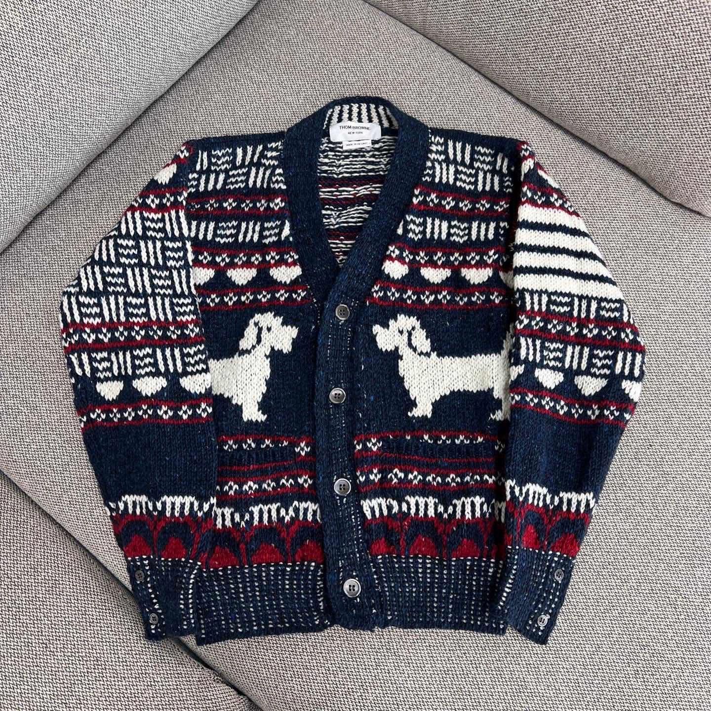 Thom Browne Thom Browne Dog Pattern Knit Cardigan Size US S / EU 44-46 / 1 - 1 Thumbnail