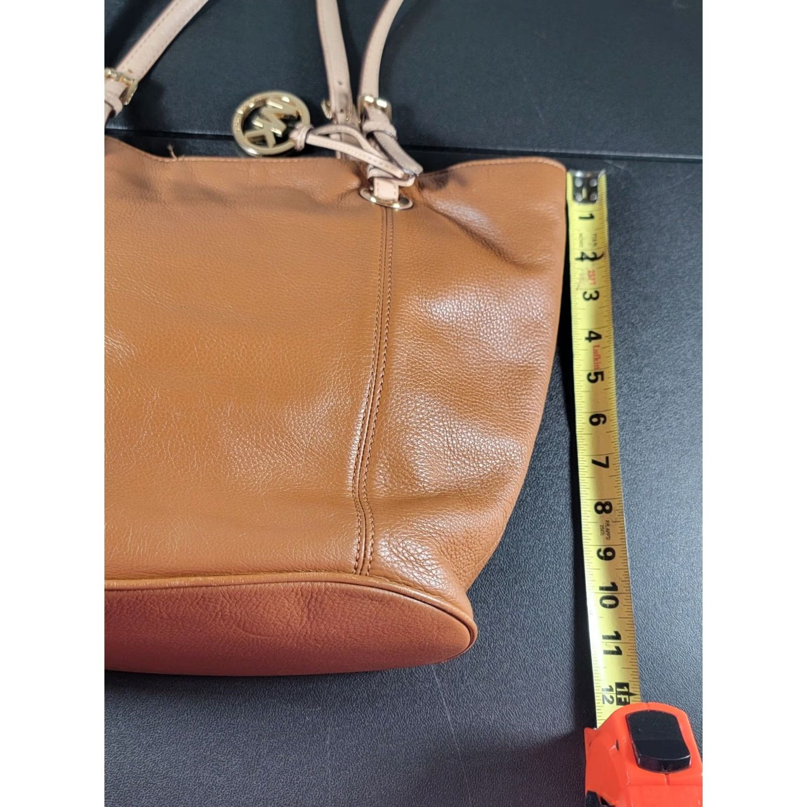 Michael Kors Michael Kors Jet Set Large Brown Pebble Leather Tote Purse Women Size ONE SIZE - 7 Thumbnail