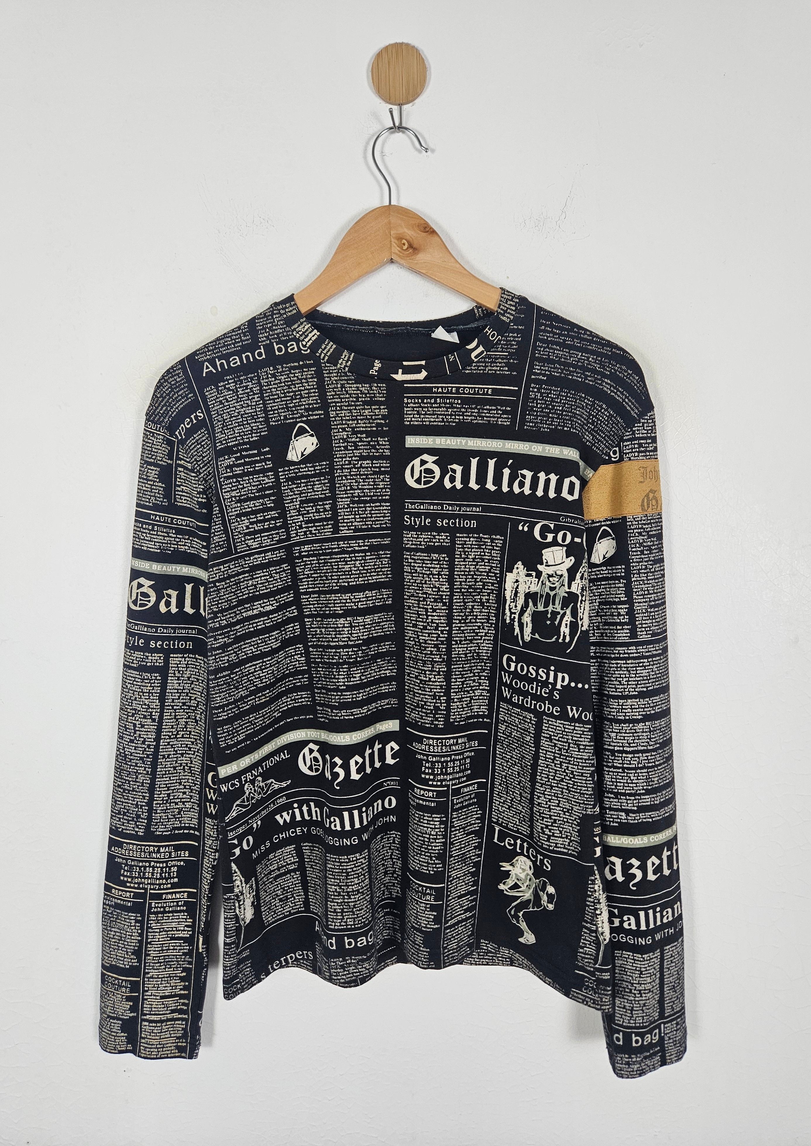 John Galliano JOHN GALLIANO NEWSPAPER T- SHIRT | Grailed