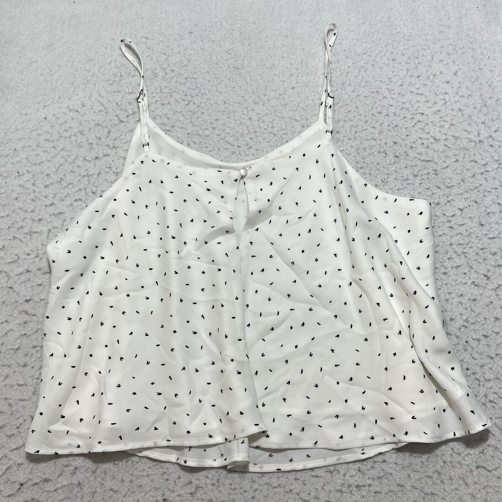 Nordstrom Abound Ivory Abstract V-Neck Swing Camisole Tank Top Size XL / US 12-14 / IT 48-50 - 2 Thumbnail