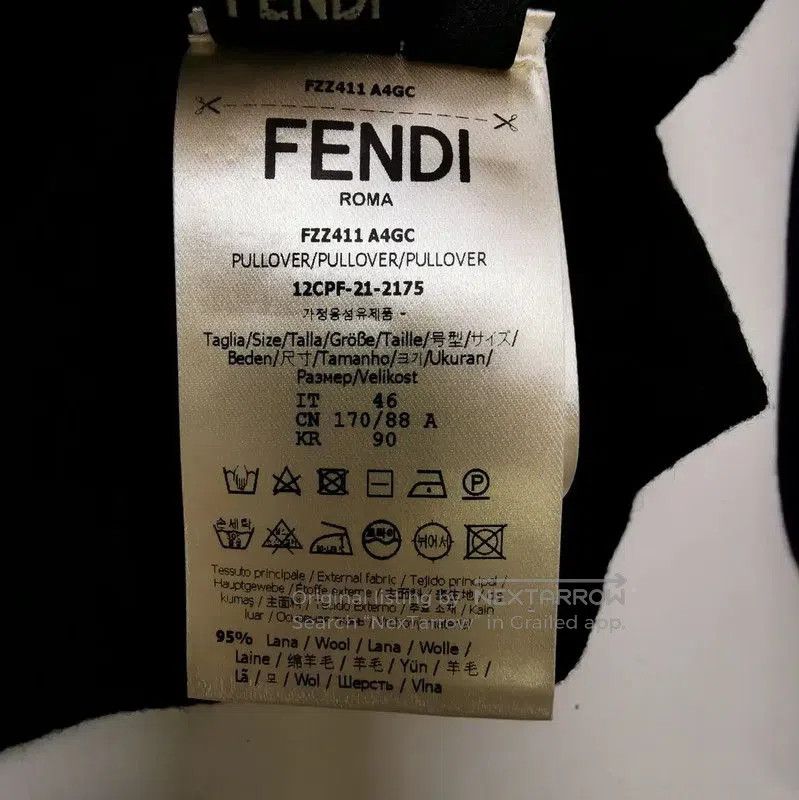 Fendi Fendi Black Wool Logo Embroidered Knit Sweater . Size US S / EU 44-46 / 1 - 6 Thumbnail