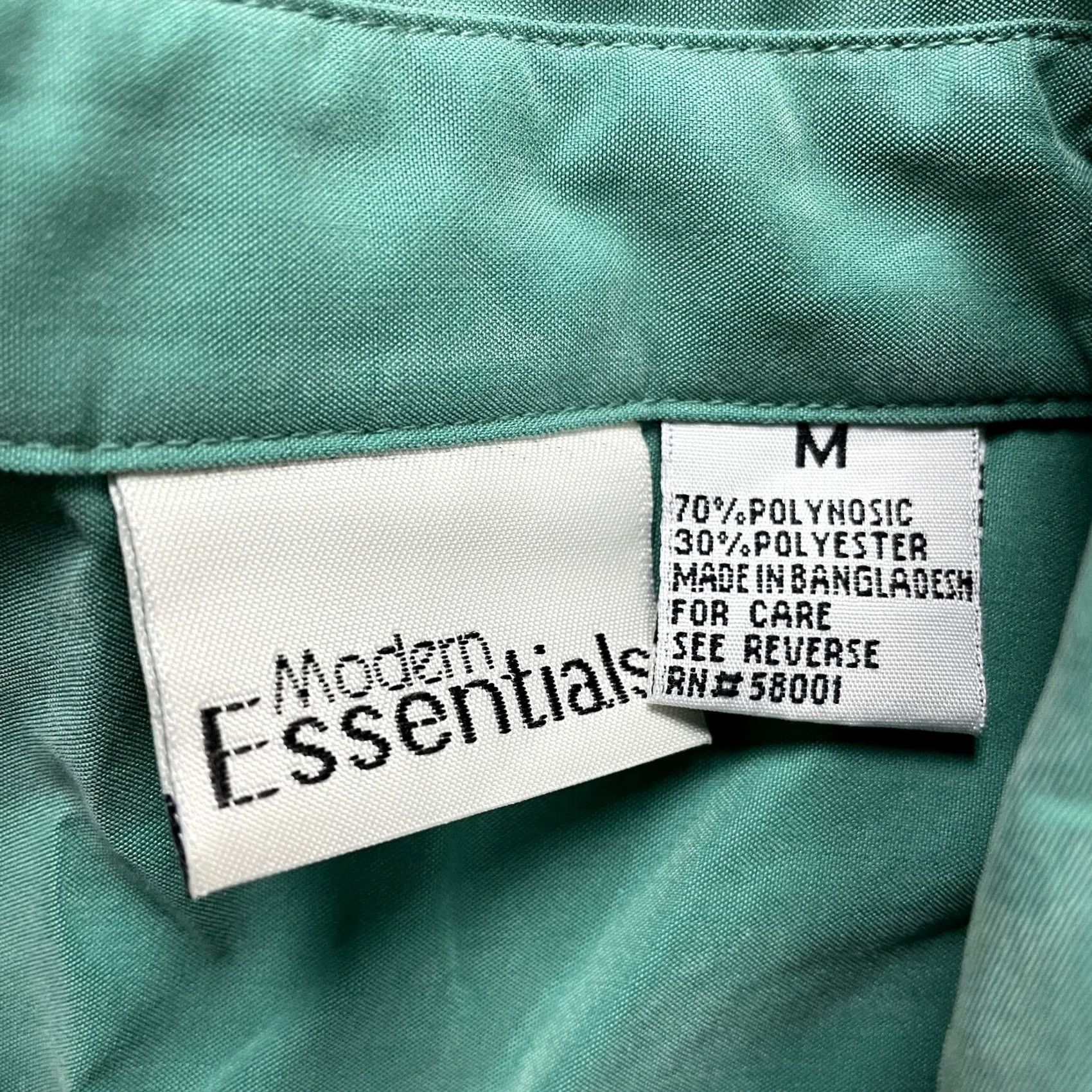Essentials Modern Essentials Button Blouse Shirt Womens Medium Green Long Sleeve Polynosic Size M / US 6-8 / IT 42-44 - 3 Thumbnail