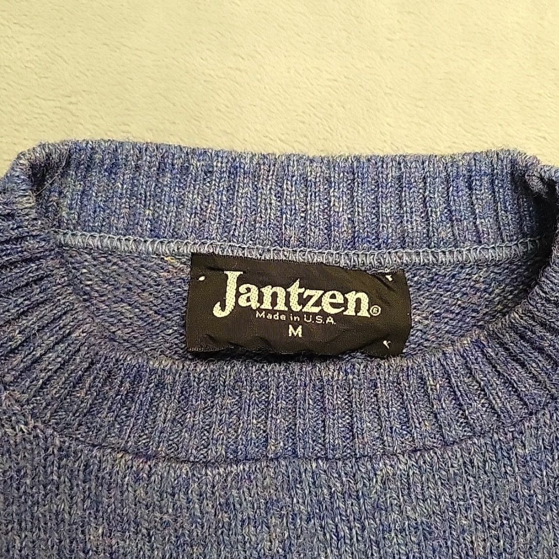 Jantzen VINTAGE Jantzen Sweater Men M Blue Pullover Crewneck 80s 90s Made in USA Size US M / EU 48-50 / 2 - 2 Thumbnail
