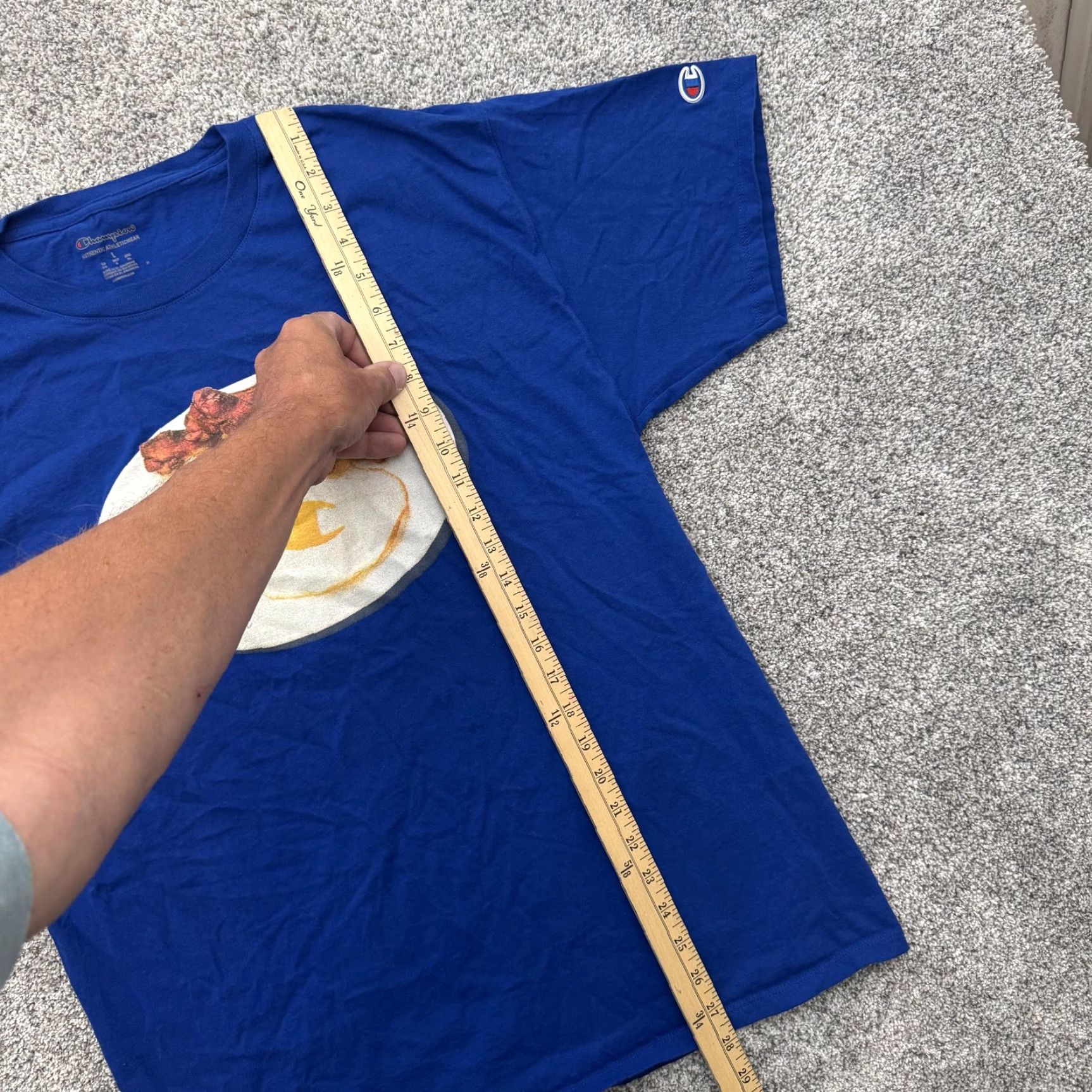 Champion Champion Shirt Mens L Blue Bacon Eggs Graphic Tee Breakfast Food Funny Size US L / EU 52-54 / 3 - 6 Thumbnail