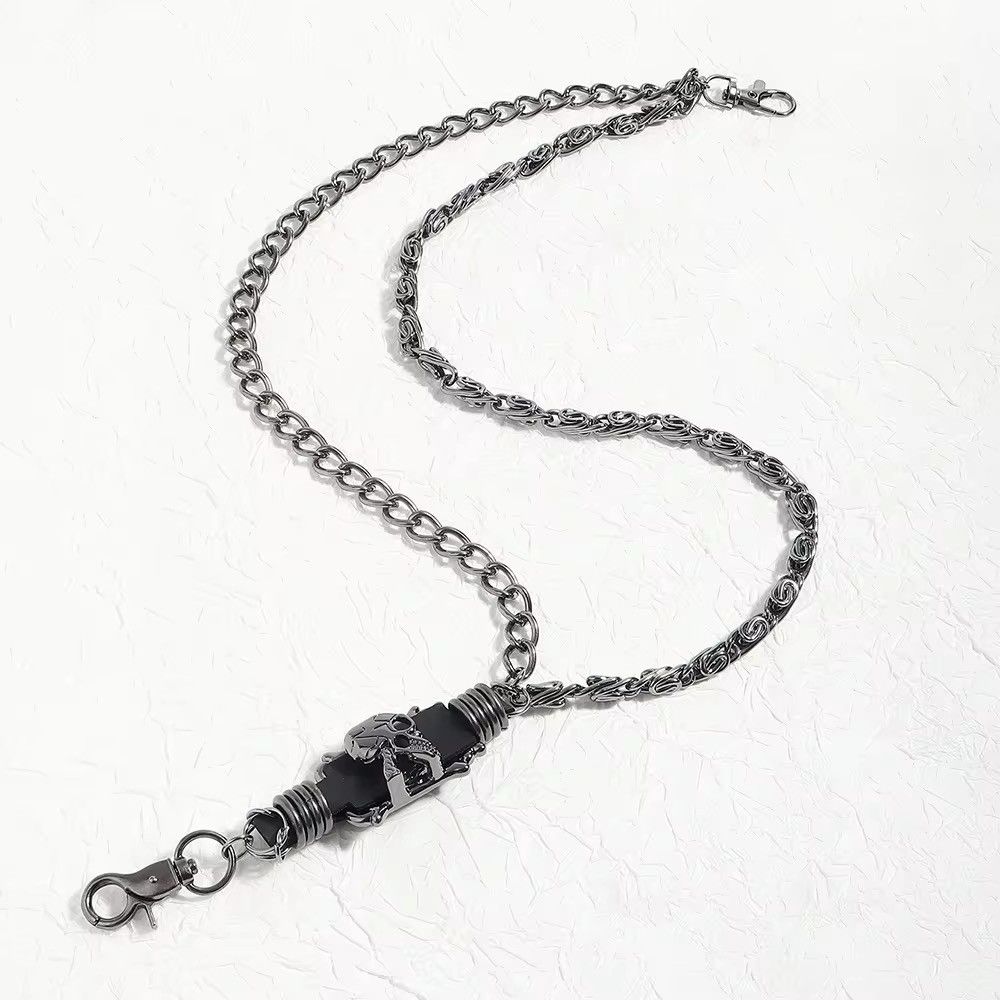 Jewelry Dark Skull Double Layers Pants Skeleton Chain Size ONE SIZE - 8 Thumbnail
