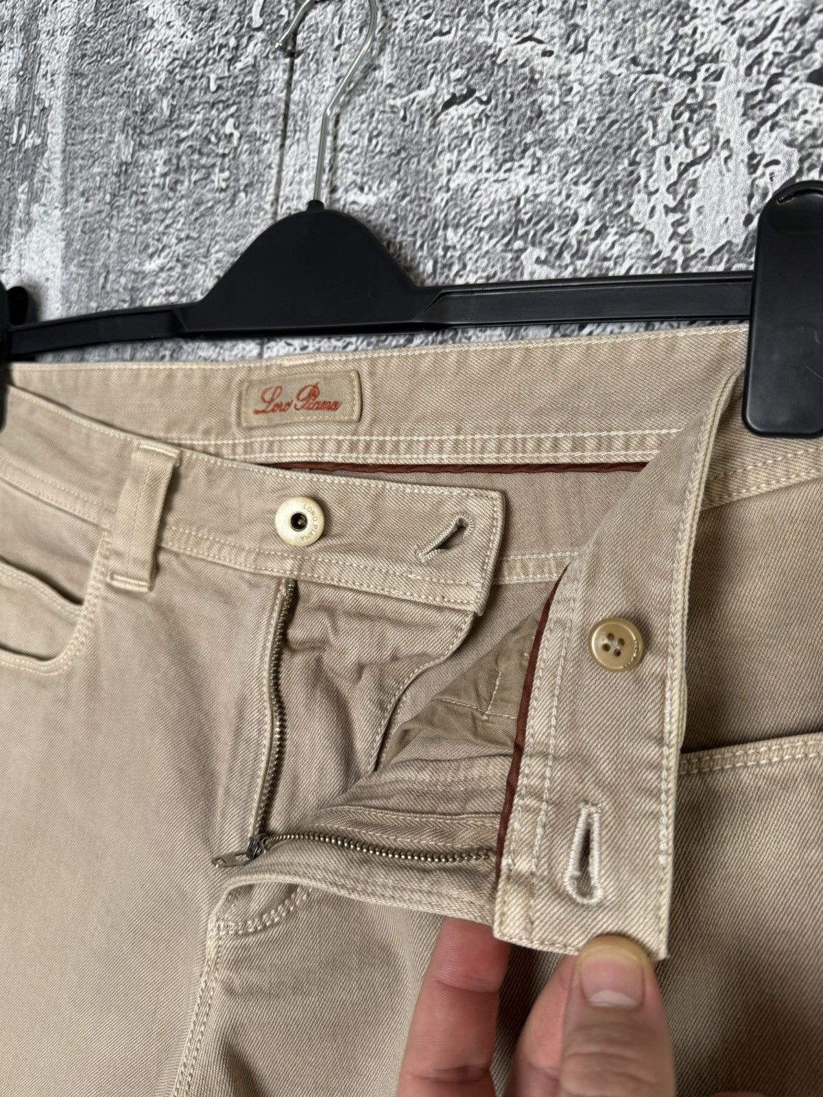 Loro Piana Loro Piana Beige Denim Chino Pants Metal Logo FAE8342 Jeans Size US 31 - 8 Thumbnail