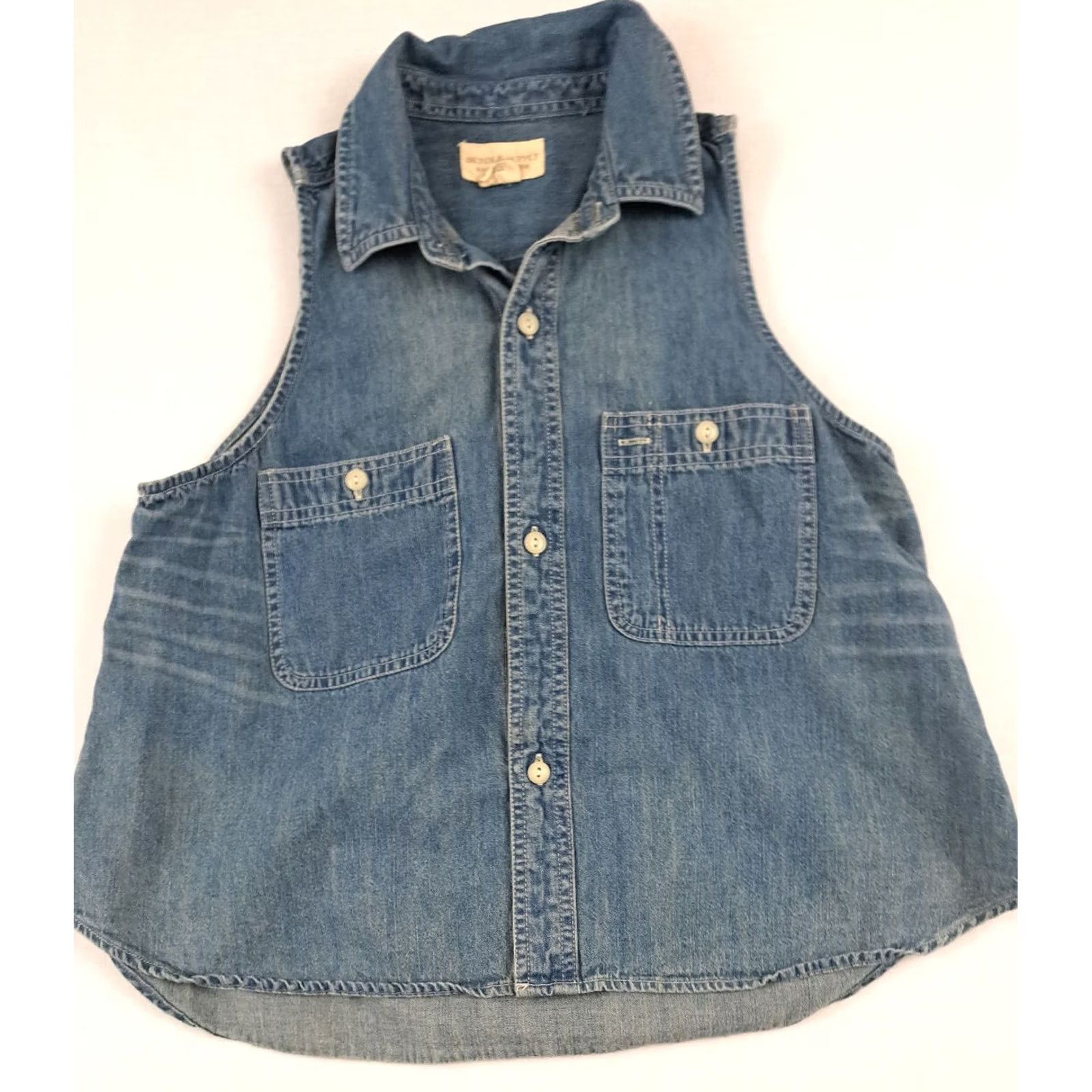 Chaps Pre-Owned Womens Chaps Blue Denim Vest M Size 32" / US 10 / IT 46 - 2 Thumbnail