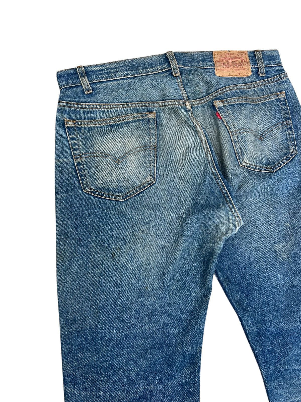 Levi's Vintage 80s Levi’s 501 Made in USA Dirty Mud Denim Jeans Size US 35 - 16 Thumbnail