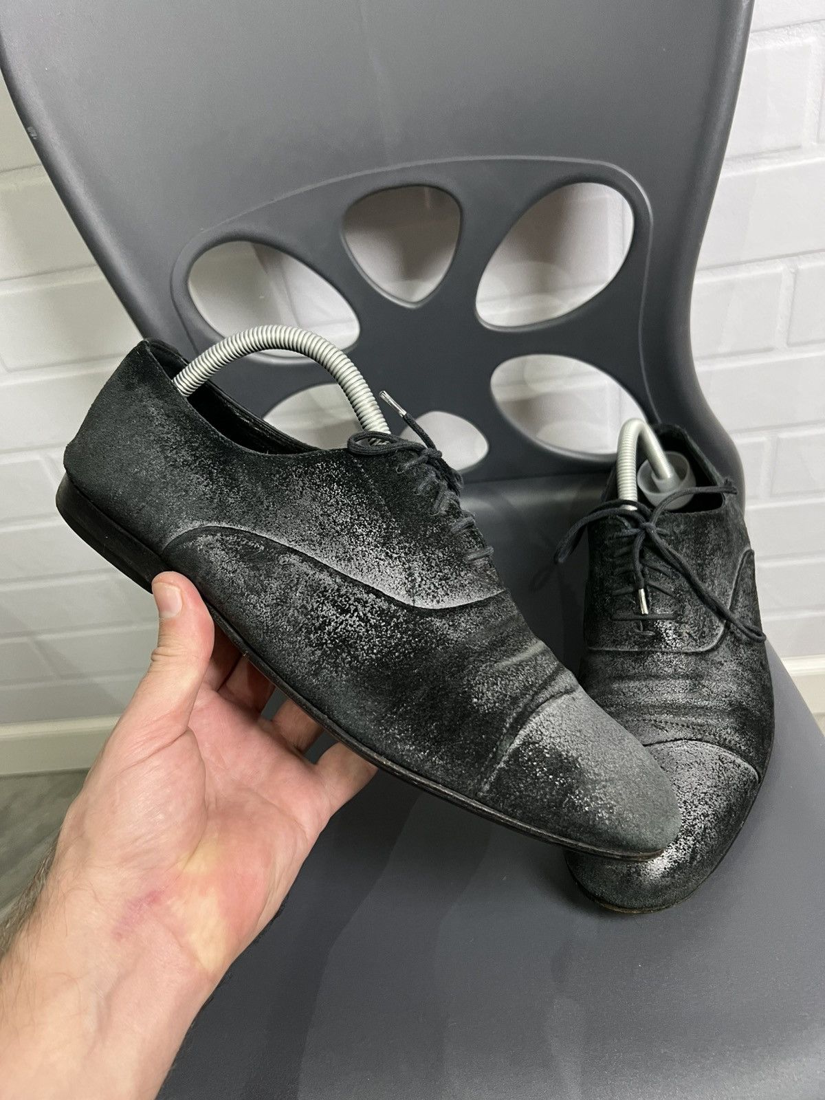 Dolce & Gabbana Dolce&Gabbana Suede Shoes Black/Gray Size 8 Size US 8 / EU 41 - 1 Thumbnail