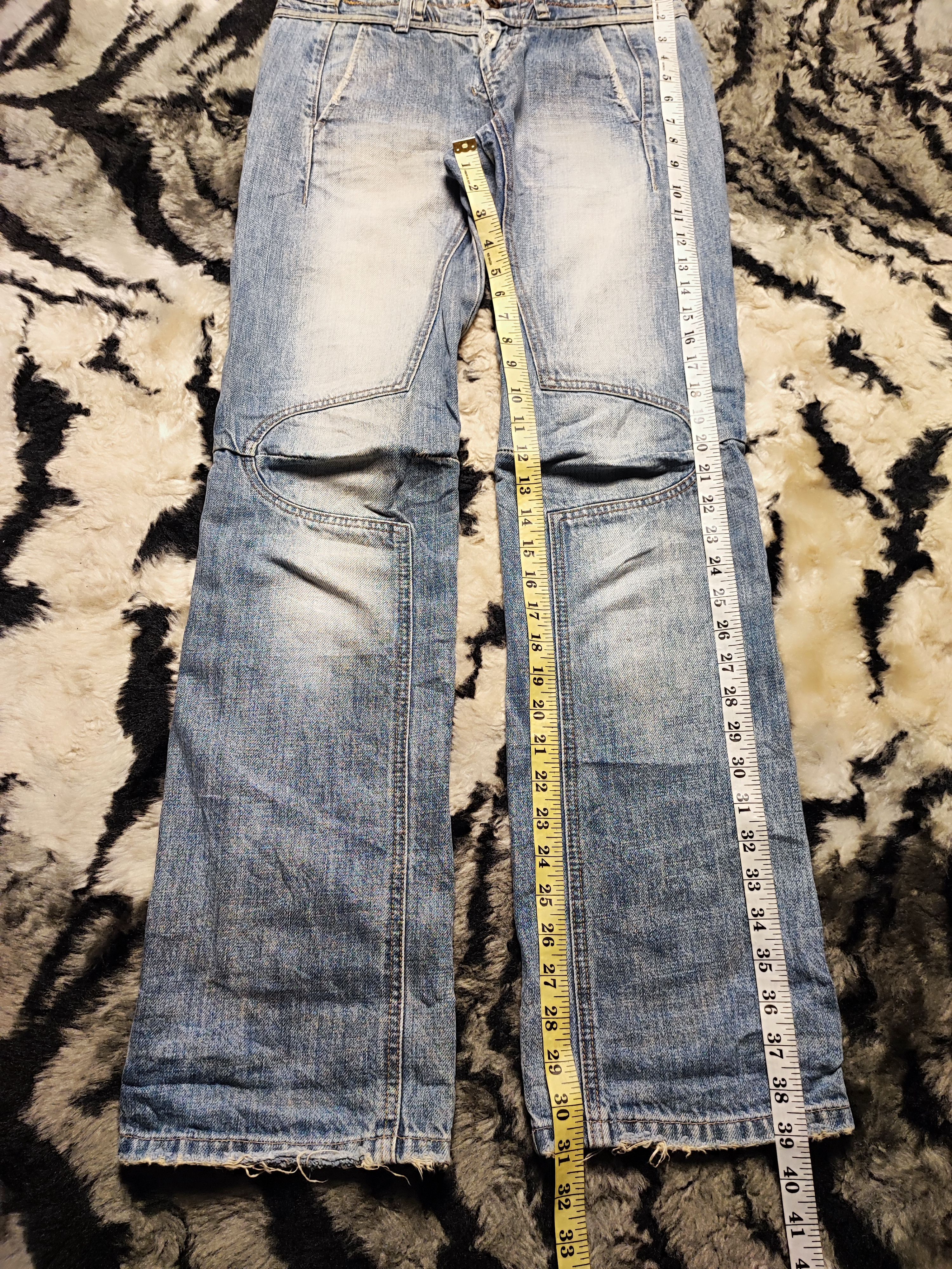 Marithe + Francois Girbaud MFG Panelled Denim Distressed Wash Techwear Aesthetic W29x31 Size US 29 - 5 Thumbnail