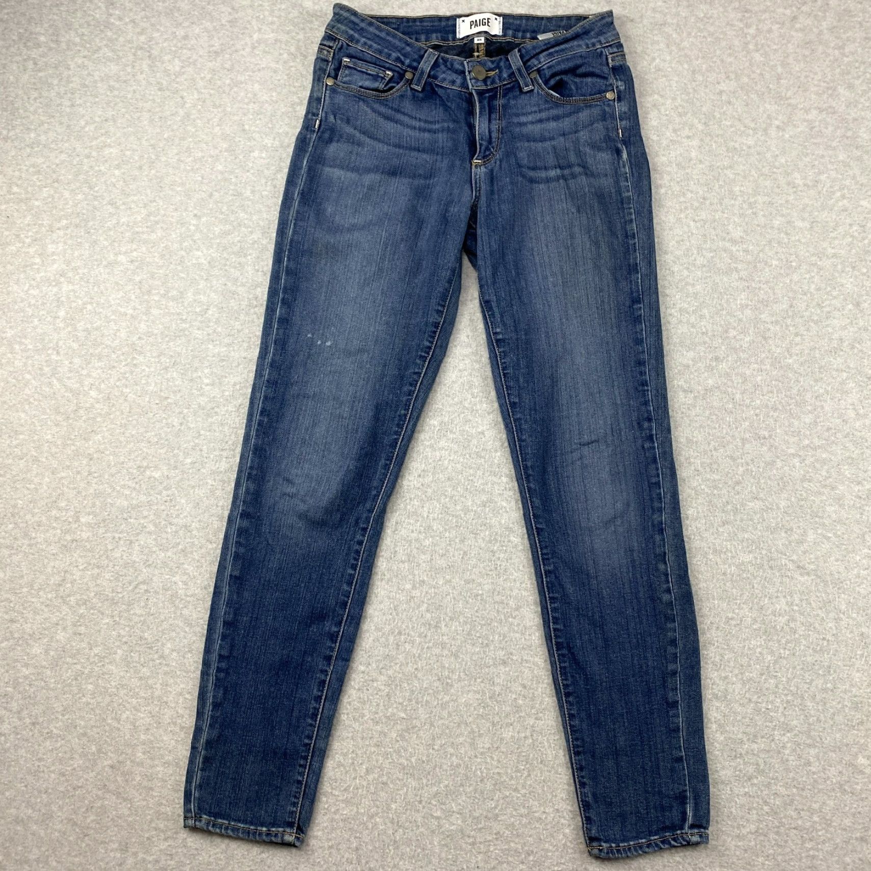 Paige Paige Verdugo jeans Womens 25 Blue Low Rise Ankle Distressed Stretch Denim 5-Pocket Modern Size 42" / US 20 - 2 Thumbnail