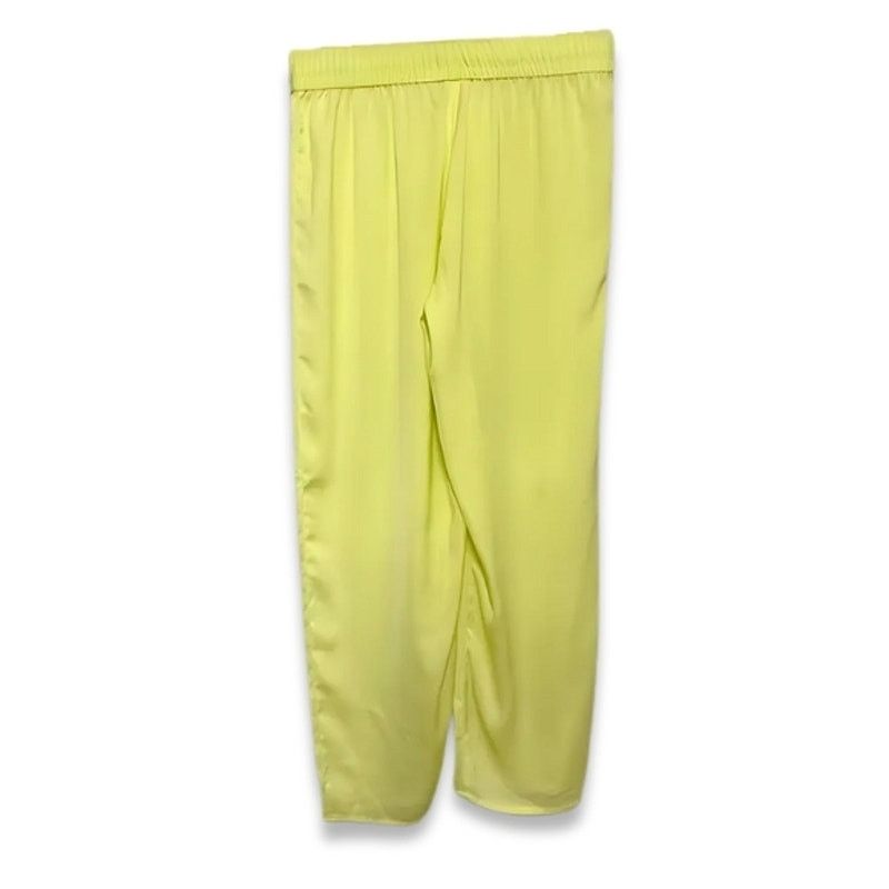 Other Open Edit Lounge Pant Drawstring Satin Solid Yellow W S NWOT Size 28" / US 6 / IT 42 - 4 Thumbnail