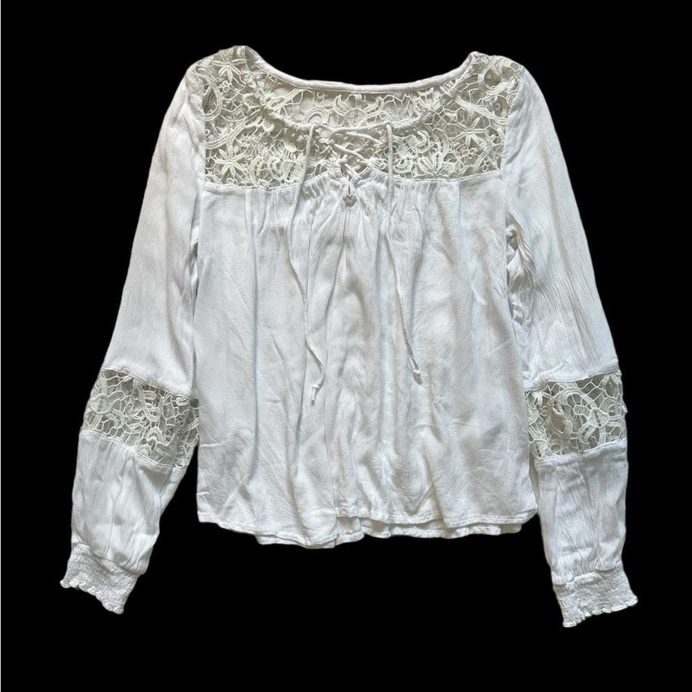 Designer Hollister see through summer long sleeve top Size XS / US 0-2 / IT 36-38 - 1 Thumbnail