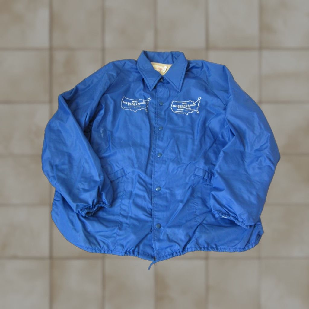 Vintage VINTAGE American Legion Jacket Mens XL Blue 80s Bomber Satin Nylon Workwear Regular Short Snap Front Size US XL / EU 56 / 4 - 1 Thumbnail
