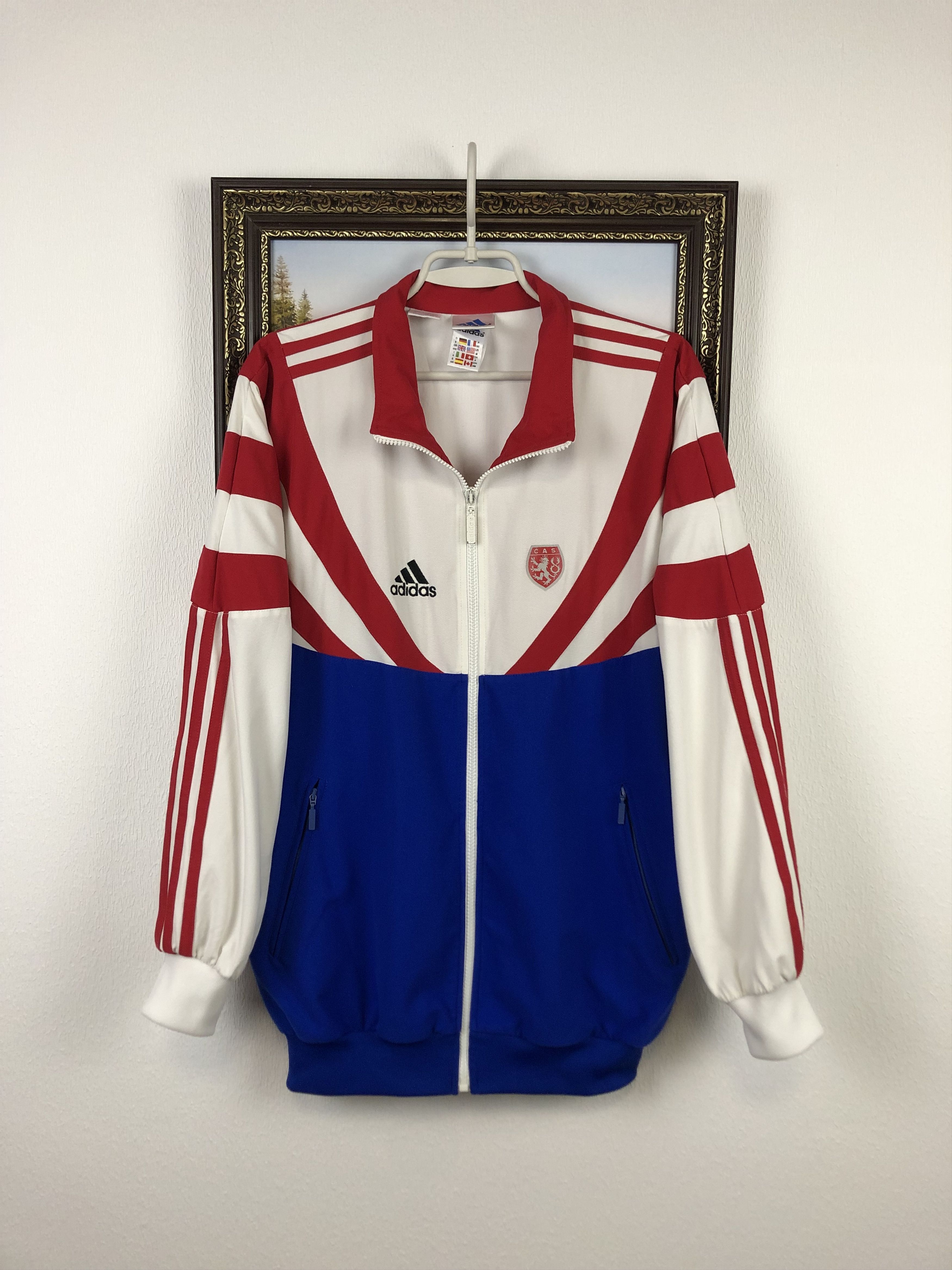 image of Adidas Vintage Czech Republic Olympics Team Football Jacket, Men's (Size Medium)