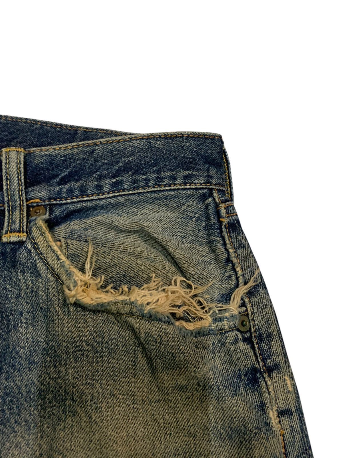 Kapital VTG EDWIN 505 SELVEDGE BAGGY FADED&RUSTY DISTRESSED DENIM Size US 27 - 16 Thumbnail