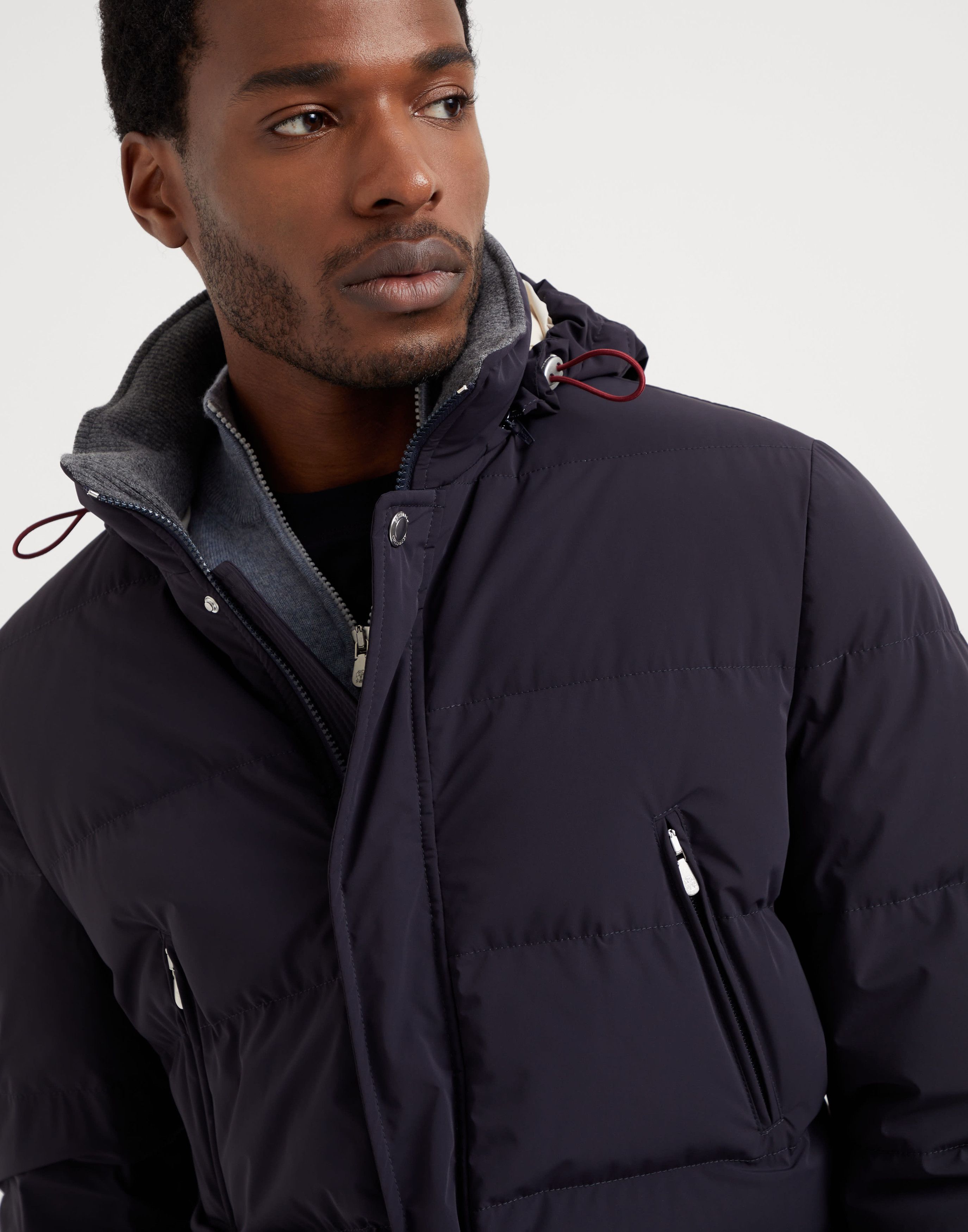 Brunello Cucinelli o1w1db10226 Wr Padded Jacket in Navy Blue Size US XL / EU 56 / 4 - 3 Thumbnail