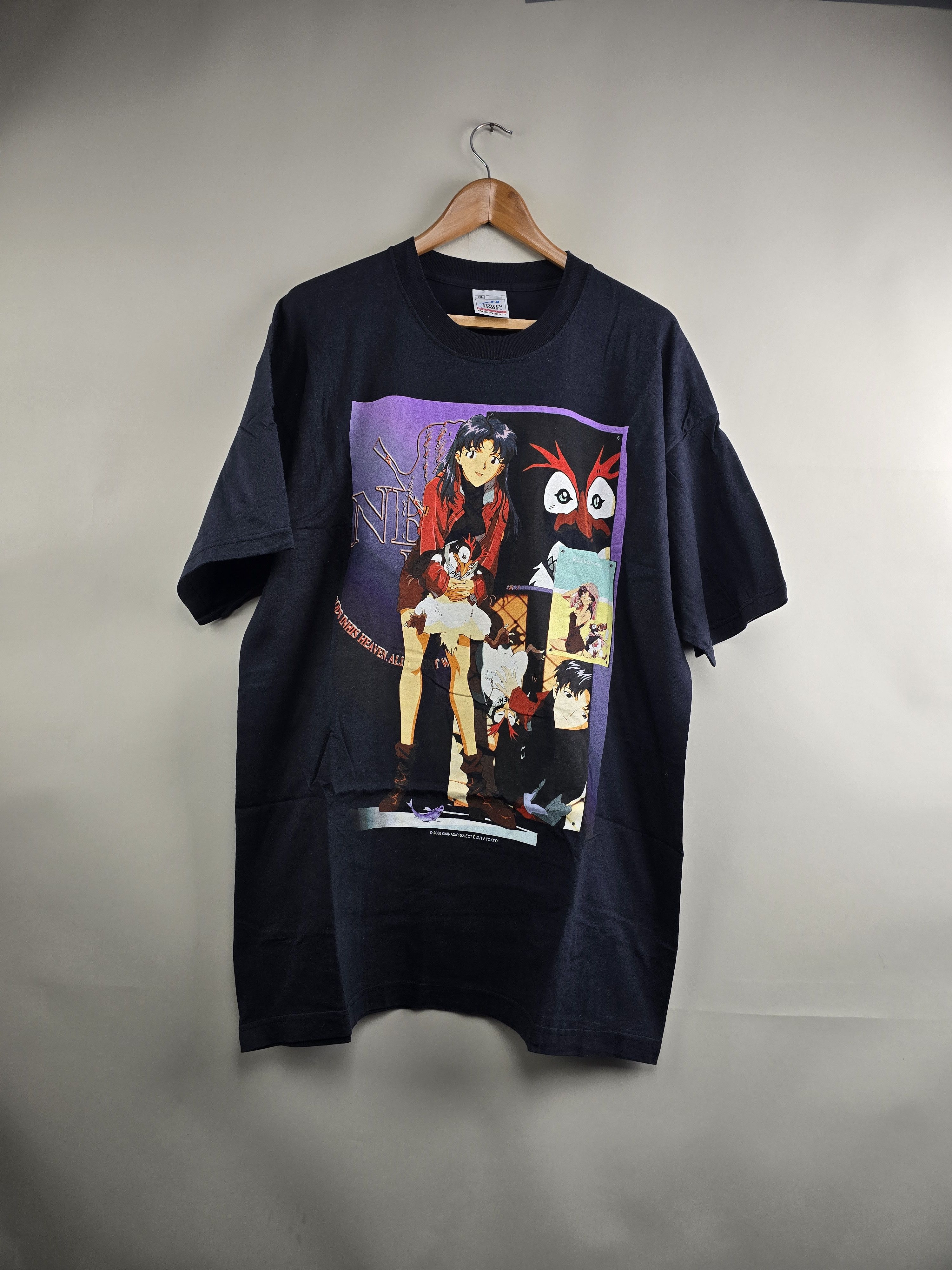 Anime × Japanese Brand × Vintage 2000 Neon Genesis Evangelion Misato & Penpen Anime tee Size US XL / EU 56 / 4 - 1 Thumbnail