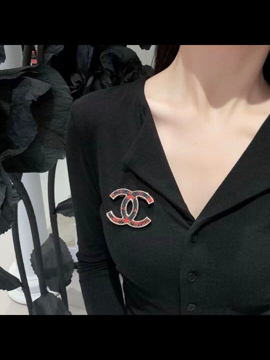Chanel CHANEL Classic CC Wool Tweed Brooch 99 New Size ONE SIZE - 4 Thumbnail