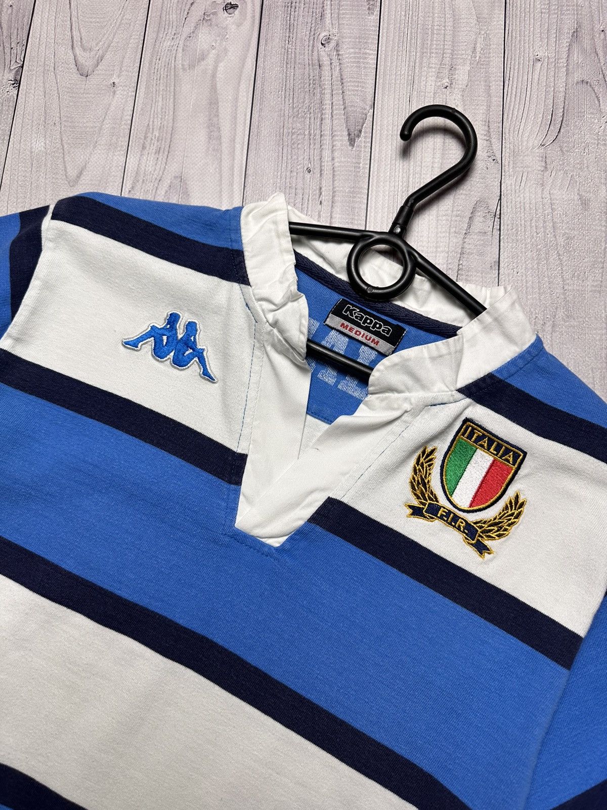 Kappa Vintage Kappa striped soccer jersey Italia rare rugby S/M Size US S / EU 44-46 / 1 - 3 Thumbnail