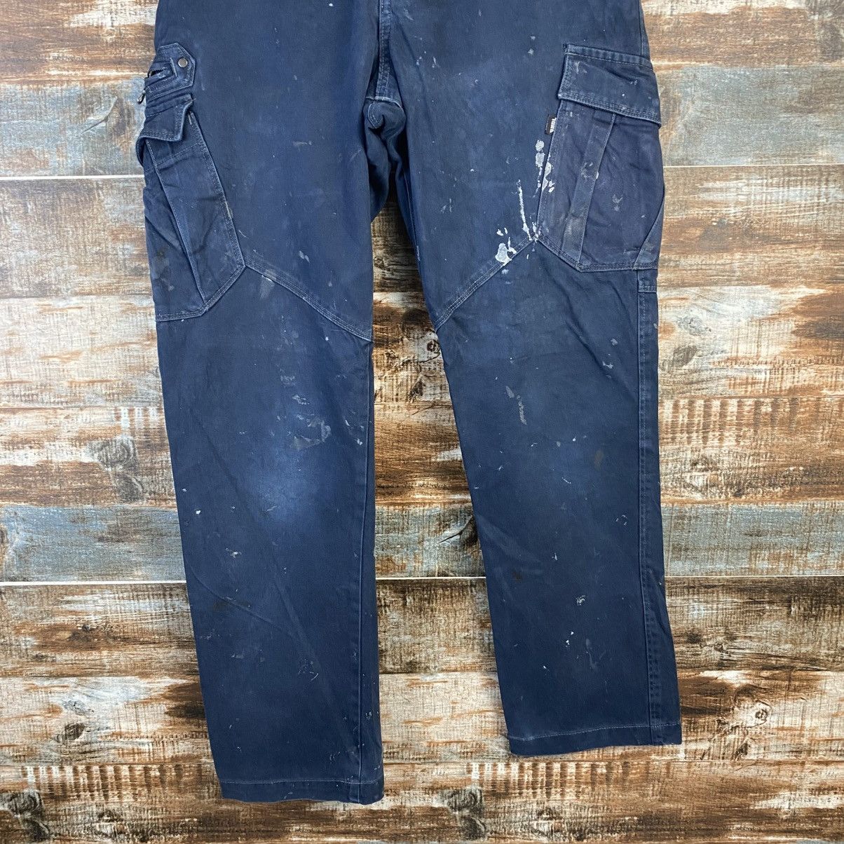 Japanese Brand DL Tora Dark Blue Cargo Multipocket Pants #C970 Size US 28 / EU 44 - 3 Thumbnail