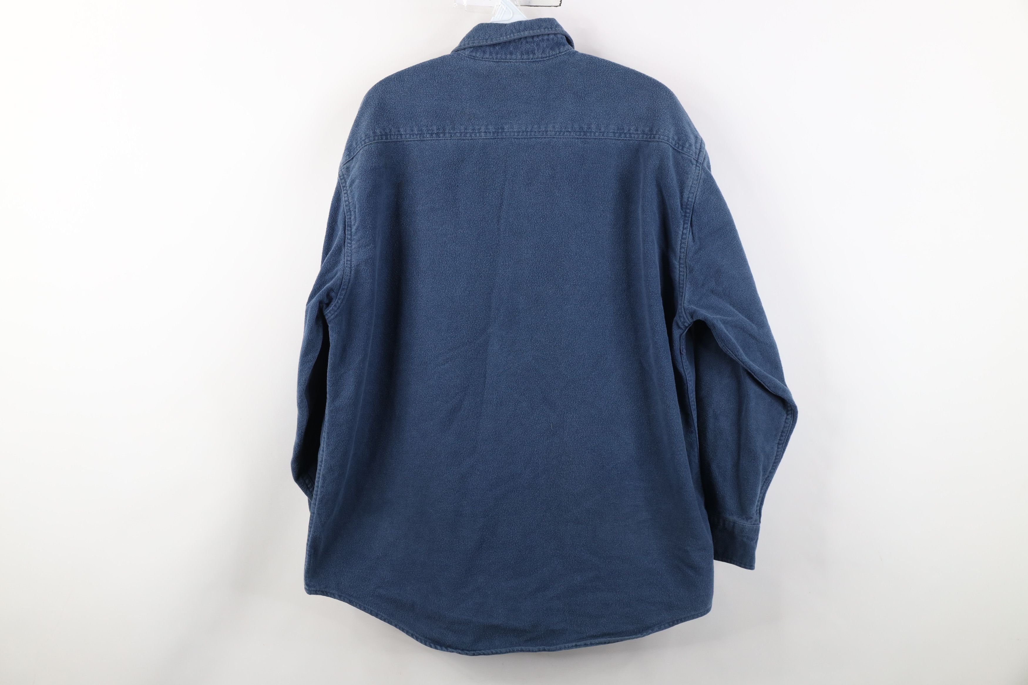 Vintage Vintage 90s Streetwear Heavy Chamois Cloth Button Shirt Blue Size US L / EU 52-54 / 3 - 12 Thumbnail