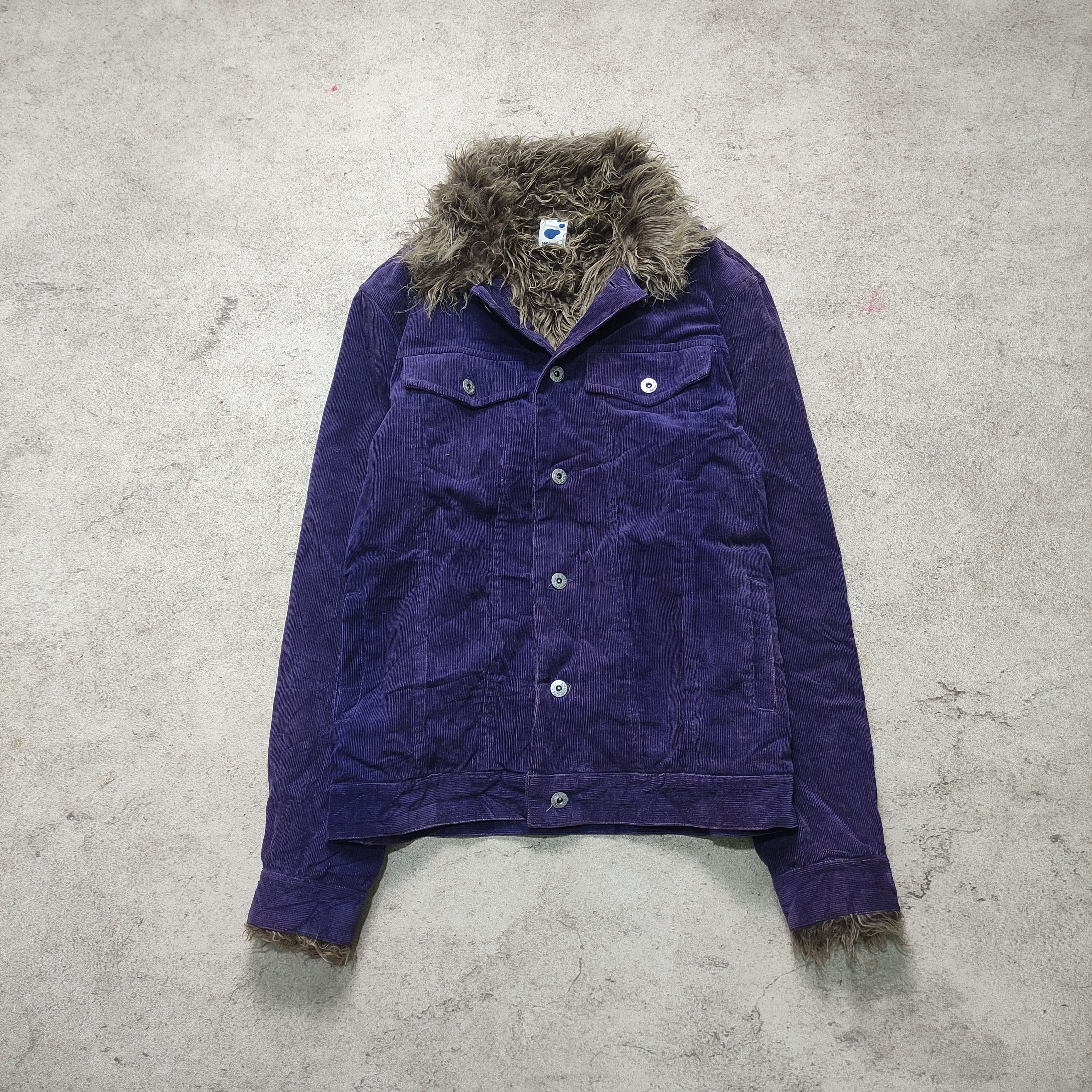Tornado Mart Navy Blue Fur Jacket Vkei Japanese 2000s Archive Size US L / EU 52-54 / 3 - 3 Thumbnail