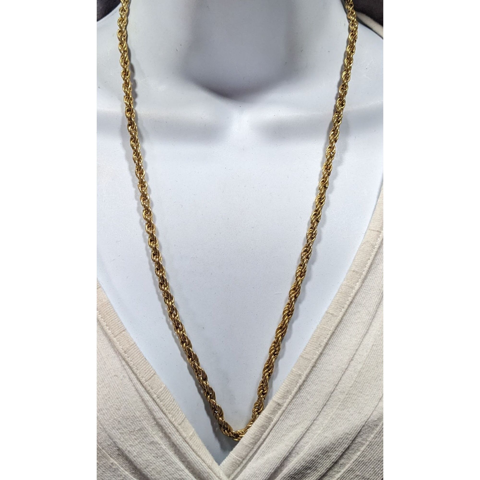 Other Vintage Korea Marked Gold Tone Rope Chain Necklace Size ONE SIZE - 2 Thumbnail