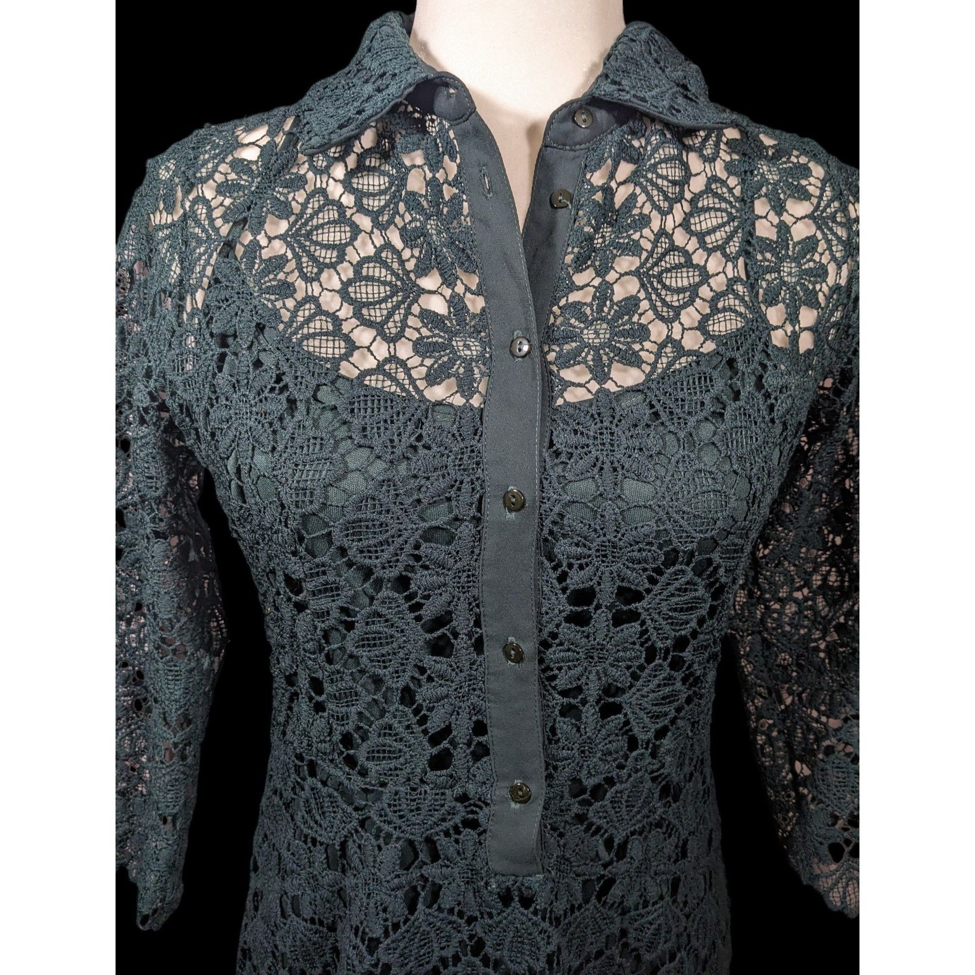Zara Zara Basic Collection Gothic Black Floral Overlay Dress Size Size M / US 6-8 / IT 42-44 - 3 Thumbnail