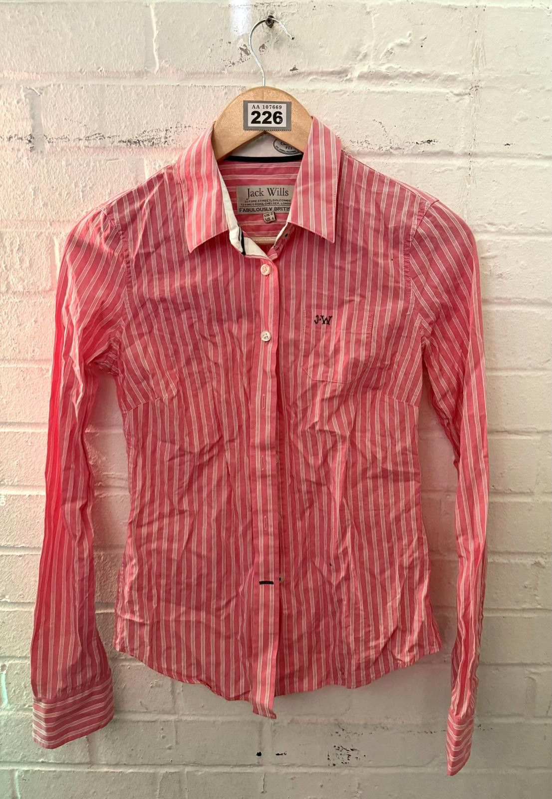 Jack Wills Jack Wills Women's Pink Striped Button-Up Shirt Size S / US 4 / IT 40 - 1 Thumbnail