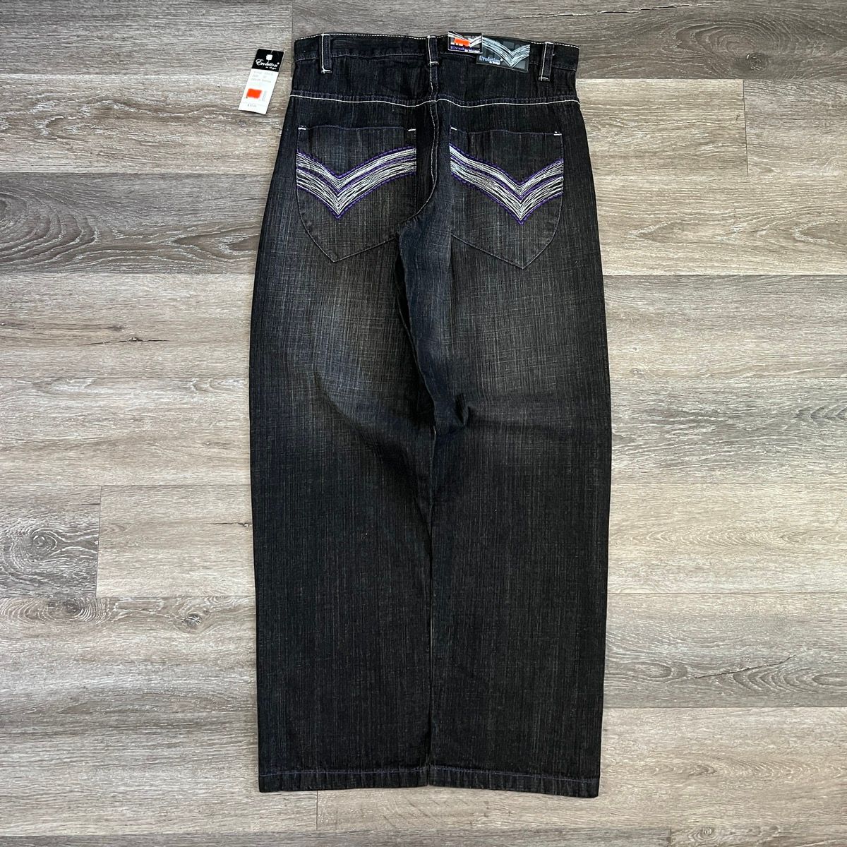 Pre-owned Jnco X Southpole Vintage Y2k Evolution Baggy Southpole Faded Cybergoth Jeans In Black