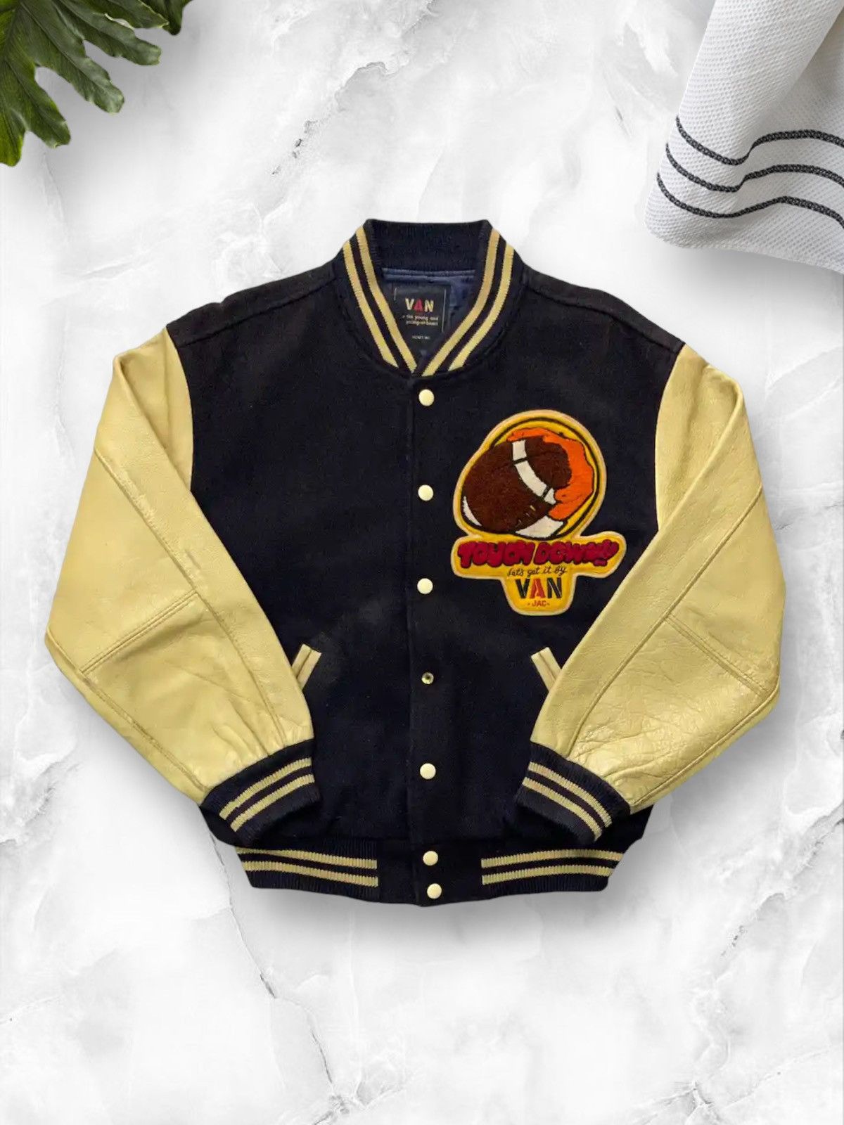 Vintage Vintage 70s Van Jac Football Sun Faded Wool Varsity Jacket Size US M / EU 48-50 / 2 - 2 Thumbnail