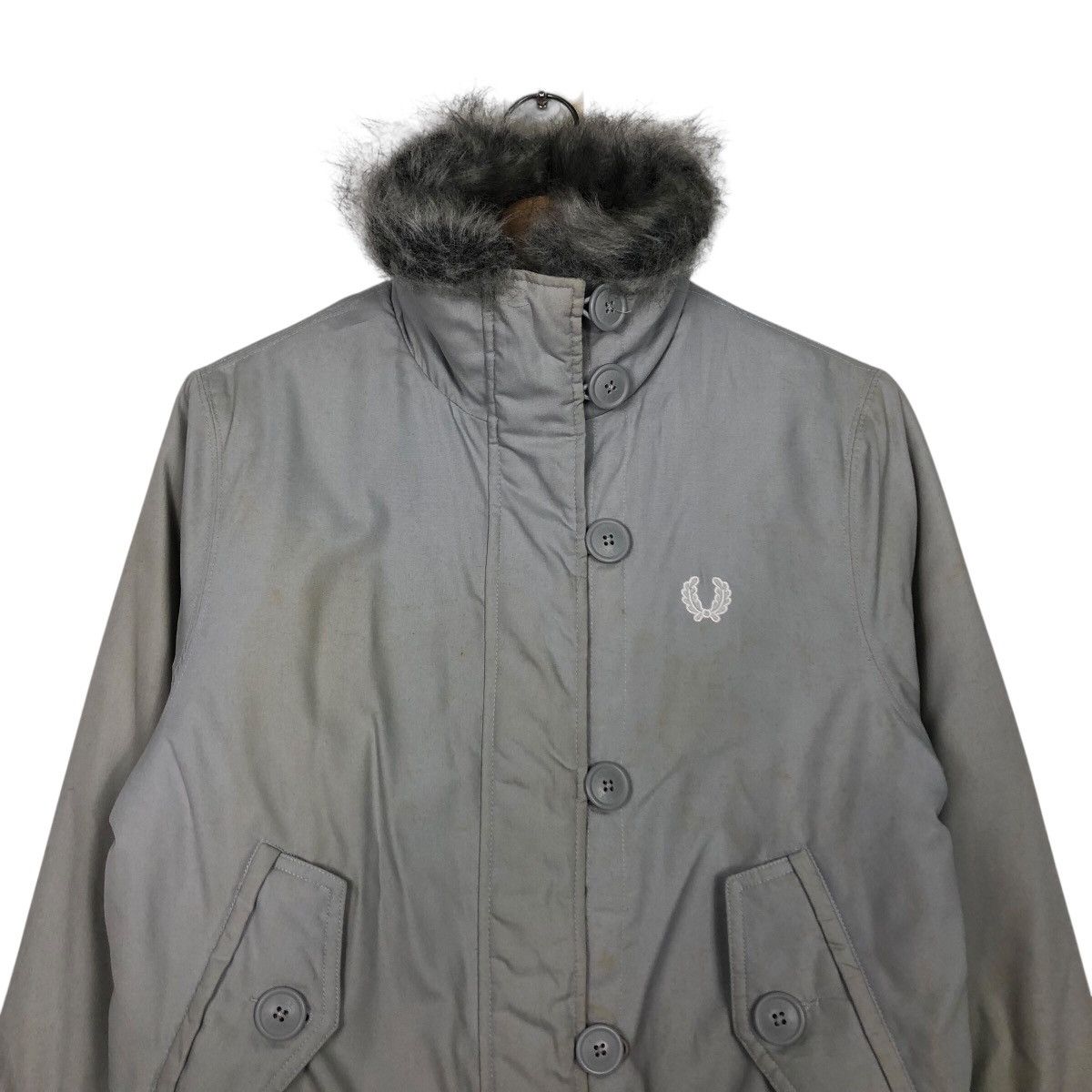 Fred Perry 📌Vintage Biker Jacket Rich Grey Fred Perry Mink Fur Collar Size US M / EU 48-50 / 2 - 4 Thumbnail
