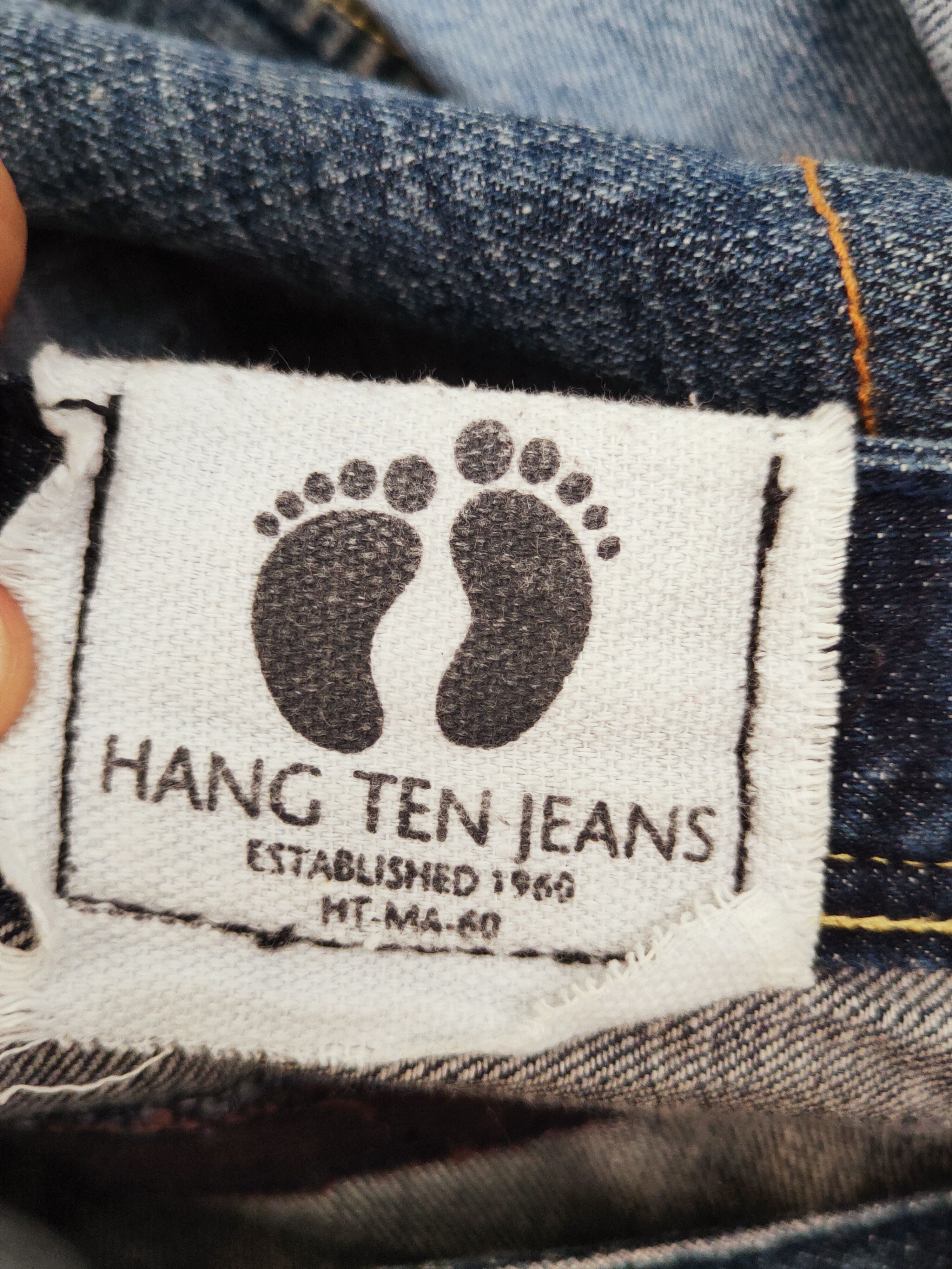 Hang Ten Hang Ten Dark Blue Distressed Ripped Jeans #S2704 Size US 33 - 14 Thumbnail