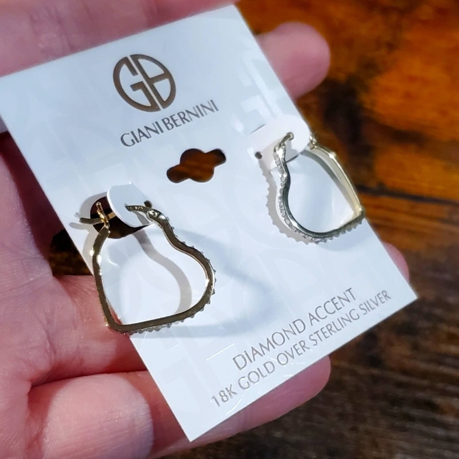 Giani Bernini 18k Gold-Plated Silver Diamond Heart Earrings