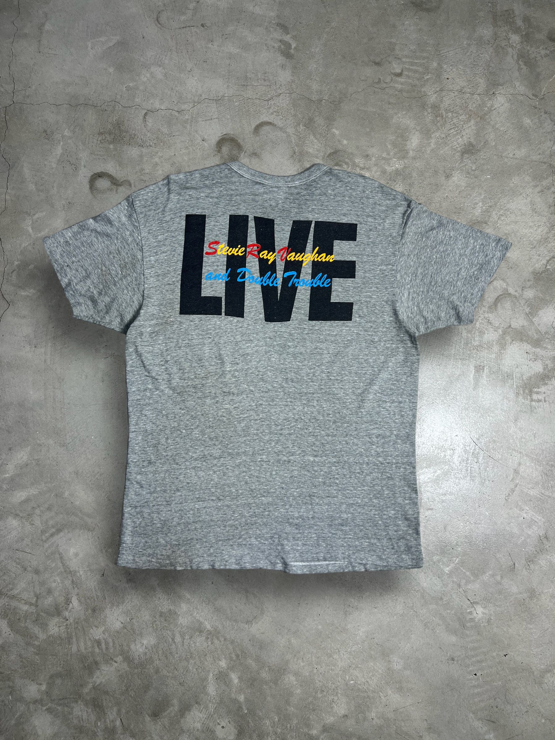 Band Tees Vintage 80s SRV and Double Trouble Band Tee (XL) GTME198 Size US XL / EU 56 / 4 - 7 Thumbnail