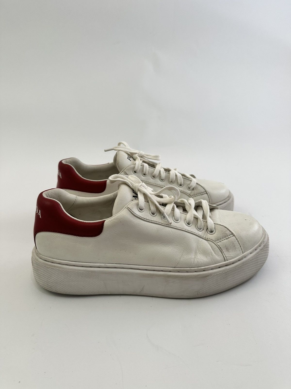 Prada PRADA Vitello Soft Rubber Logo Womens Low Top Sneakers Size US 9 / EU 42 - 3 Thumbnail