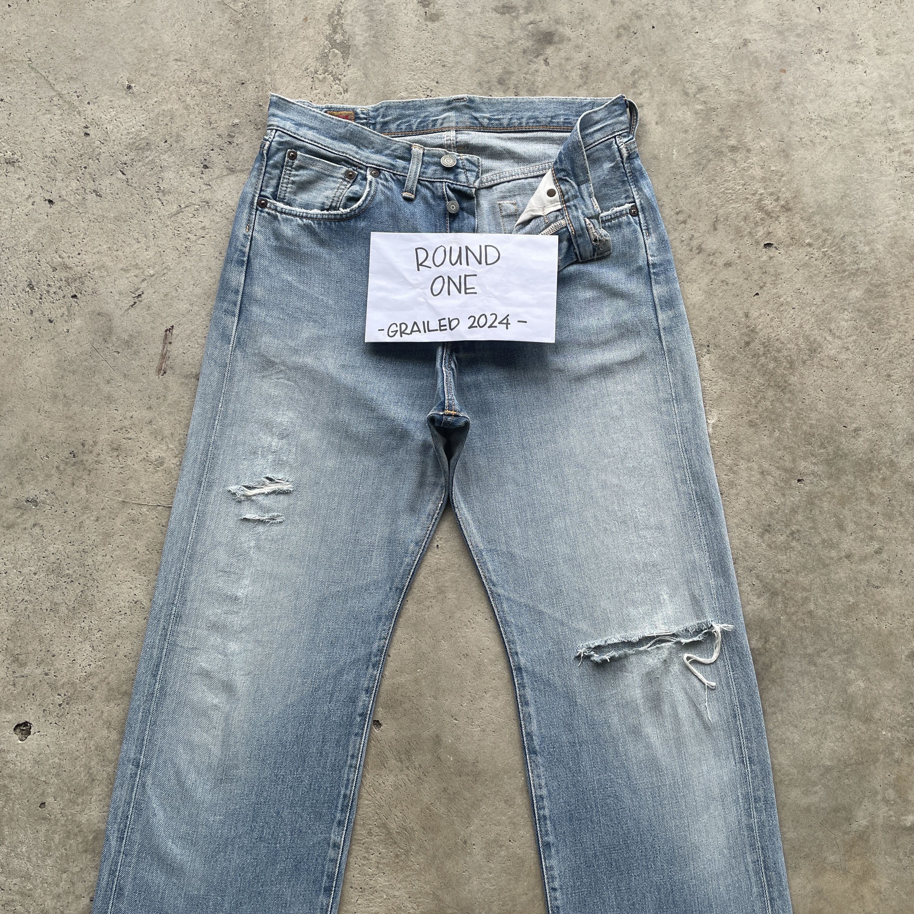 Edwin × Japanese Brand × Jean W30 VINTAGE EDWIN 505 FADED DENIM DISTRESSED JEANS PANTS Size US 30 / EU 46 - 3 Thumbnail