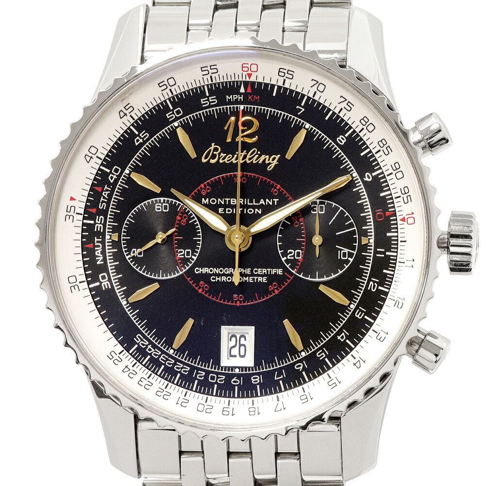 Breitling Breitling Breitling Black Dial Montbrillant Watch A48330 Metal Other A48330 DUTY FREE for USA Size ONE SIZE - 1 Thumbnail