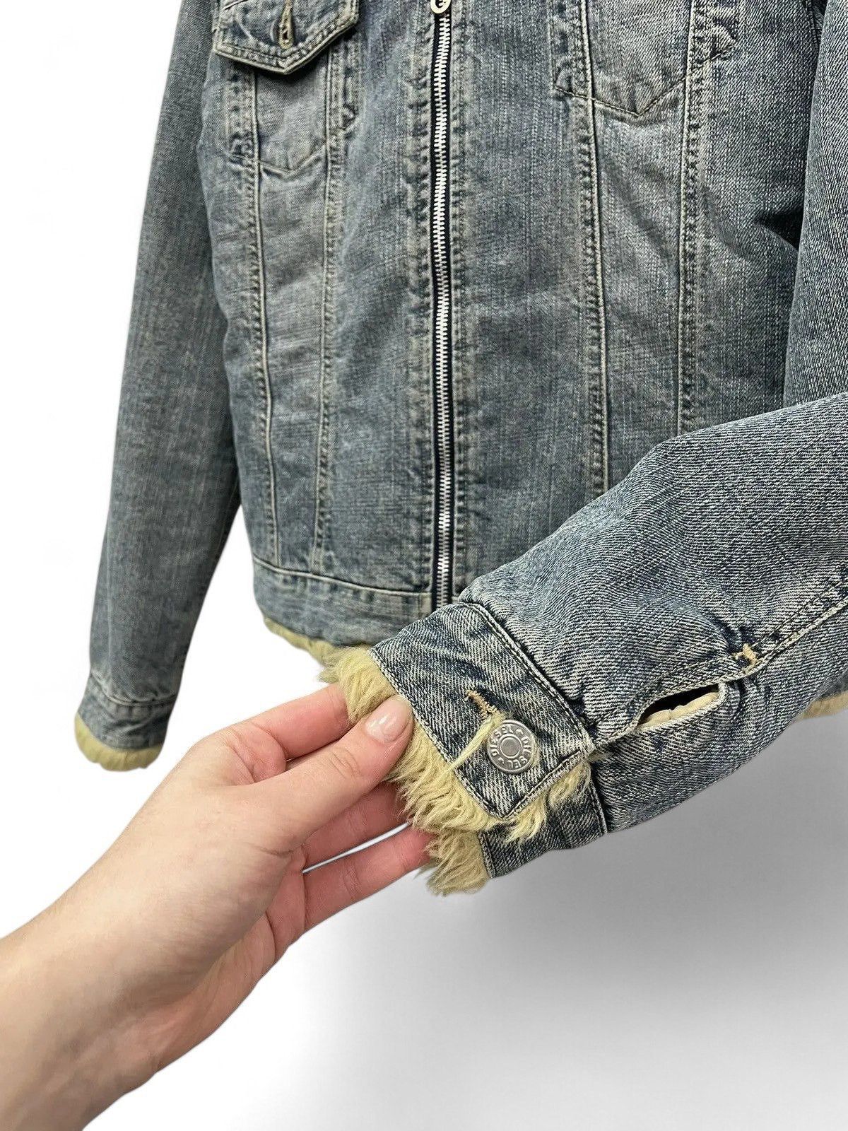 Diesel Diesel Blue Denim Jacket Faux Fur lining fashion Y2K Size S / US 4 / IT 40 - 4 Thumbnail