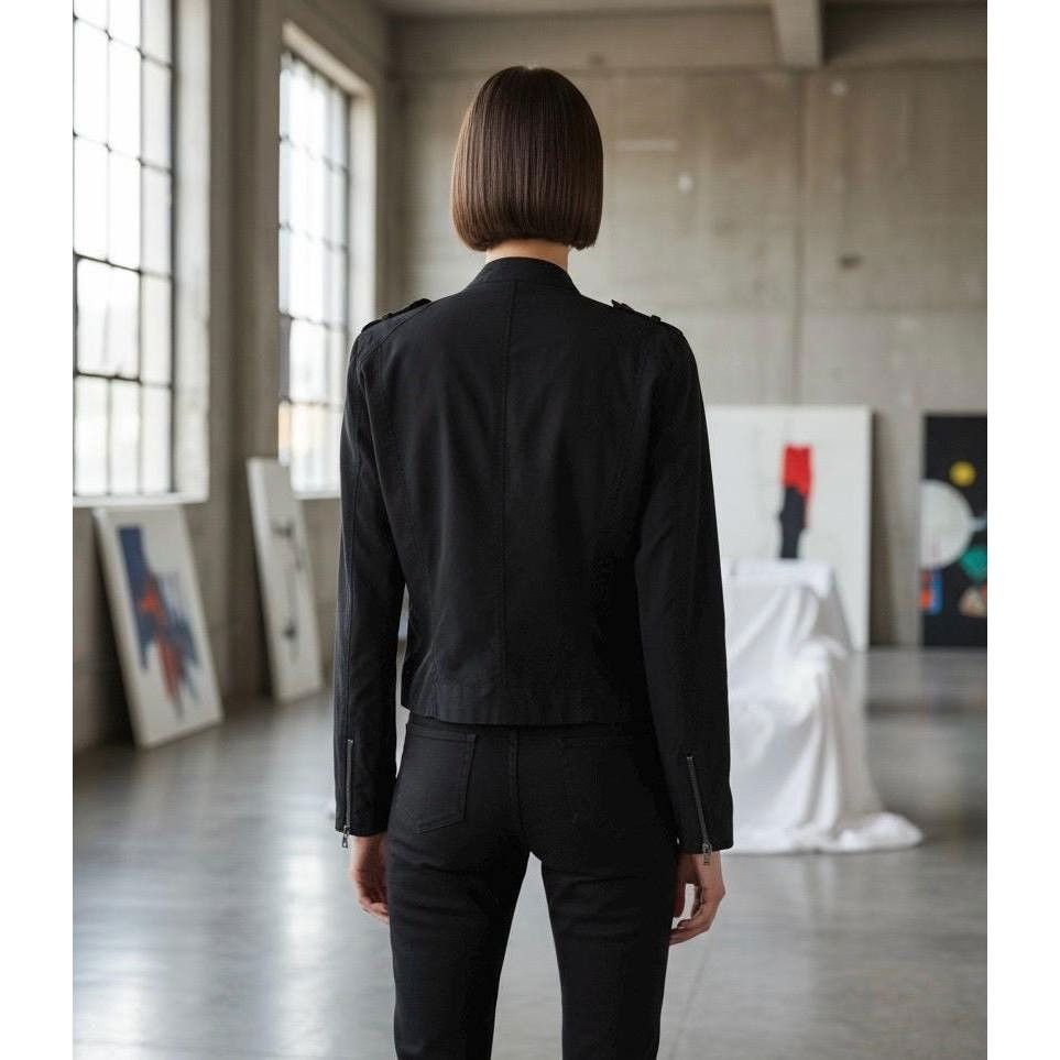 Cop Copine The Cop Copine Draped Moto Jacket Size ONE SIZE - 4 Thumbnail