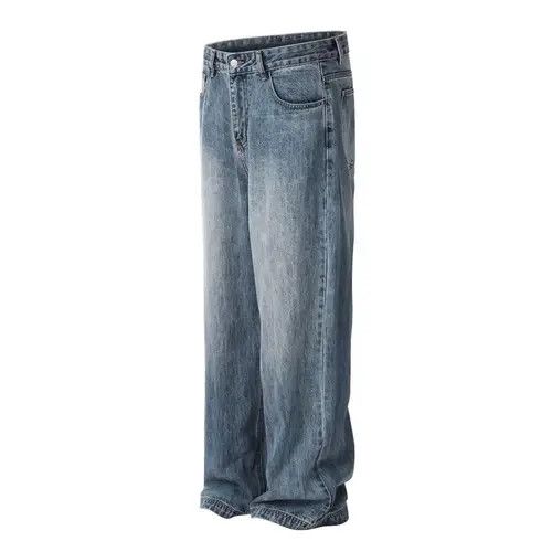Japanese Brand Men's high street loose casual distressed washed jeans Size US 33 - 3 Thumbnail