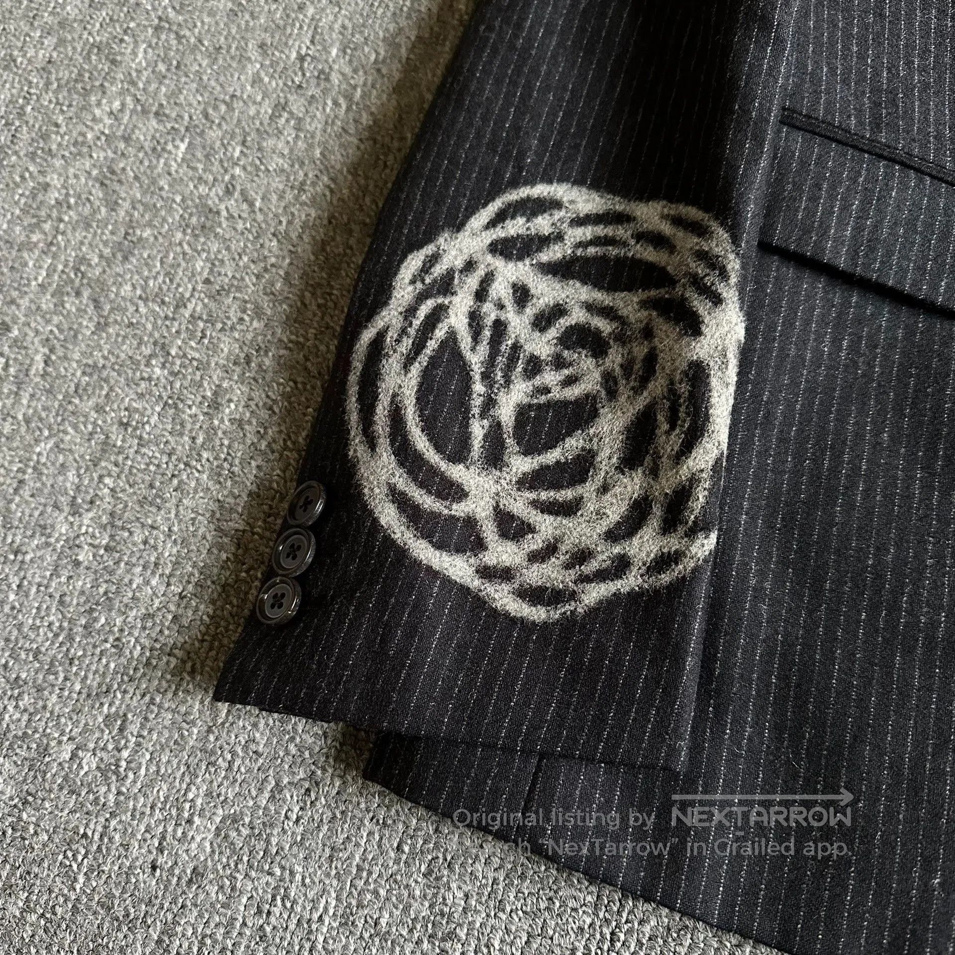 Dior Homme 14fw Black Suit with Flower Design.