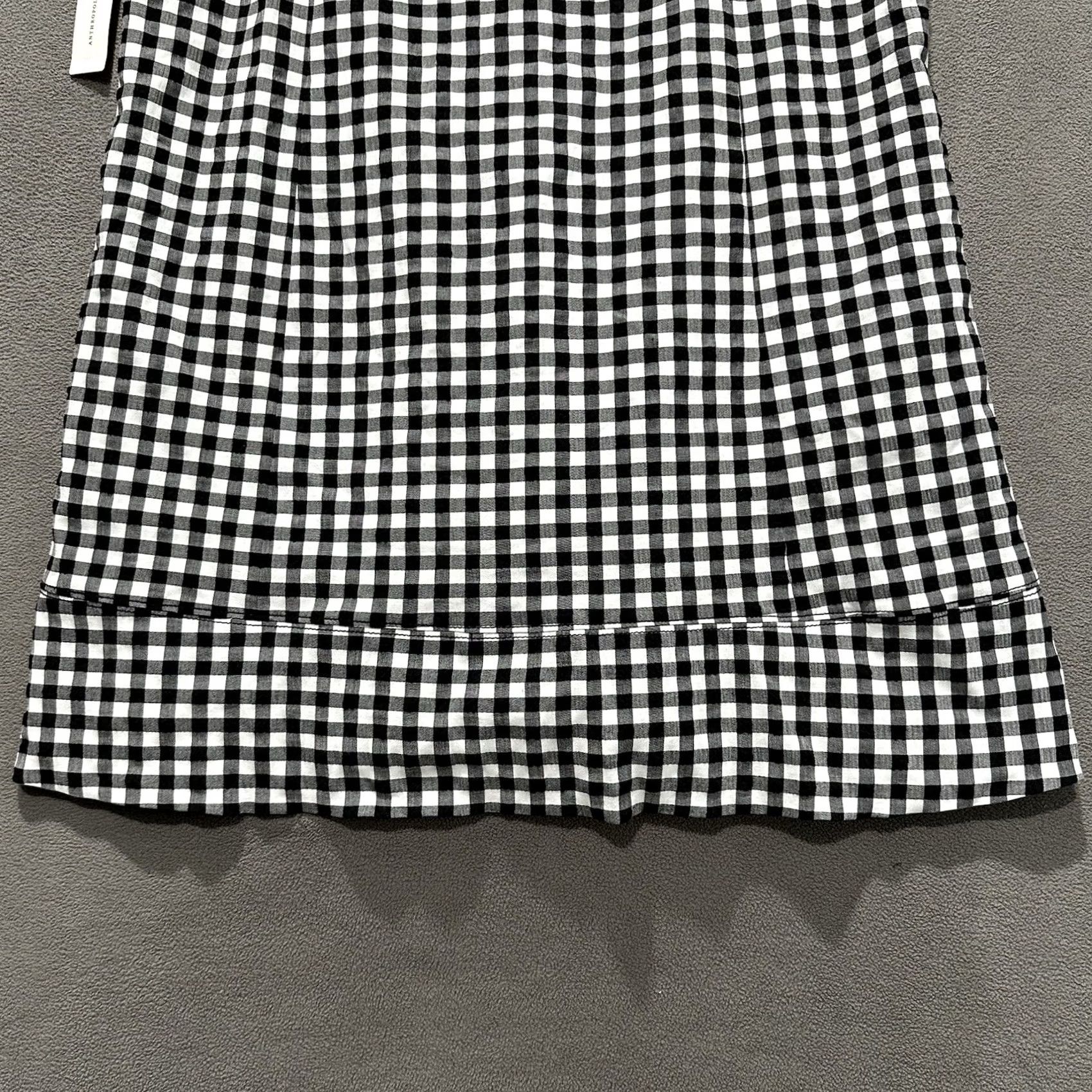 Anthropologie Anthropologie Dress Apron-Style Mini Womens XL Black White Gingham Plaid Size XL / US 12-14 / IT 48-50 - 5 Thumbnail