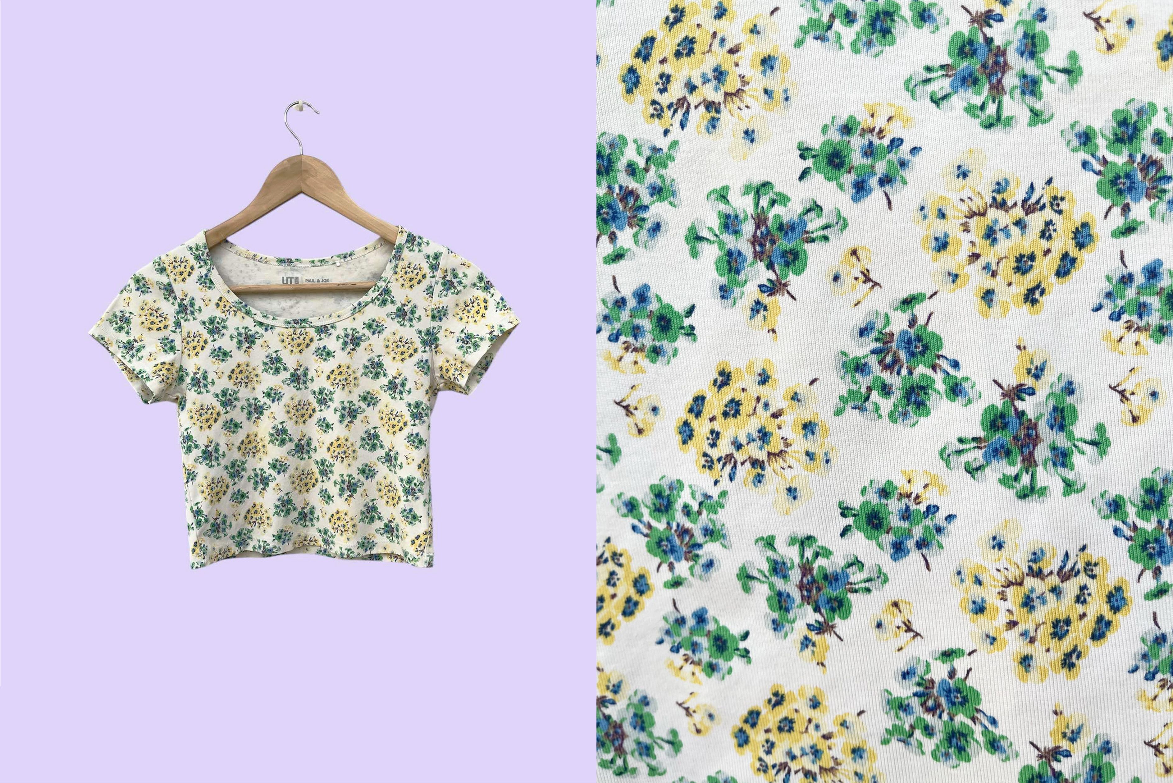 Uniqlo Uniqlo x Paul & Joe short sleeve crop top, florals print Size S / US 4 / IT 40 - 2 Thumbnail