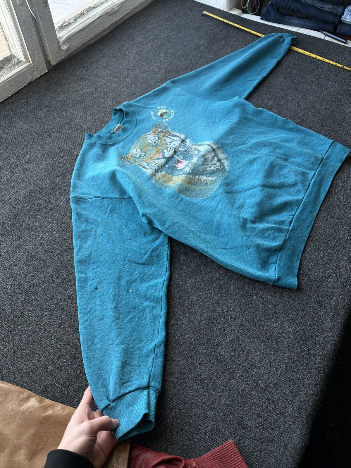 Vintage VNTG 🚨 TIGER SWEATSHIRT RARE PONY HOF REINACH SWITZERLAND Size US L / EU 52-54 / 3 - 2 Thumbnail